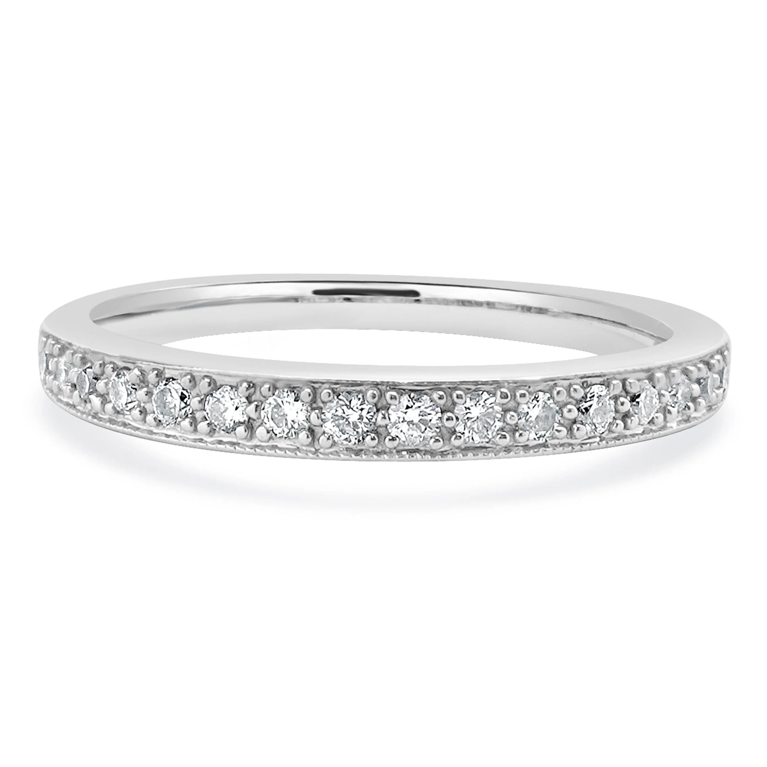 14 Karat White Gold Diamond Band