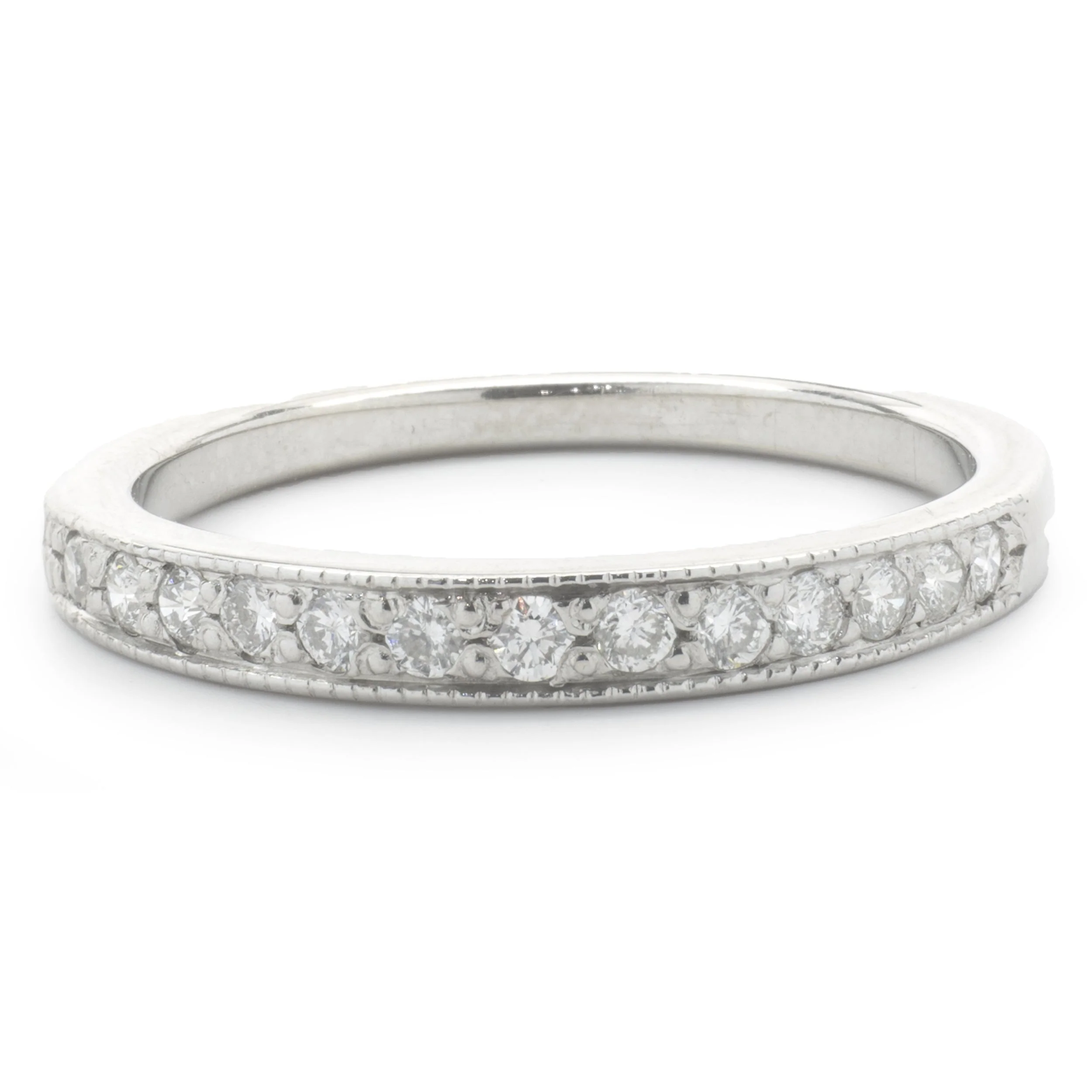 14 Karat White Gold Diamond Band