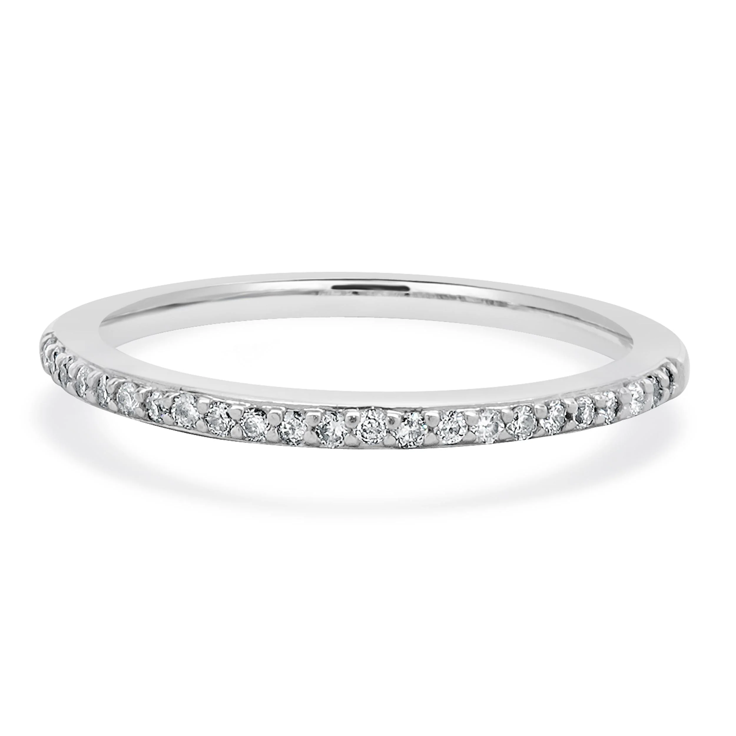 14 Karat White Gold Diamond Band