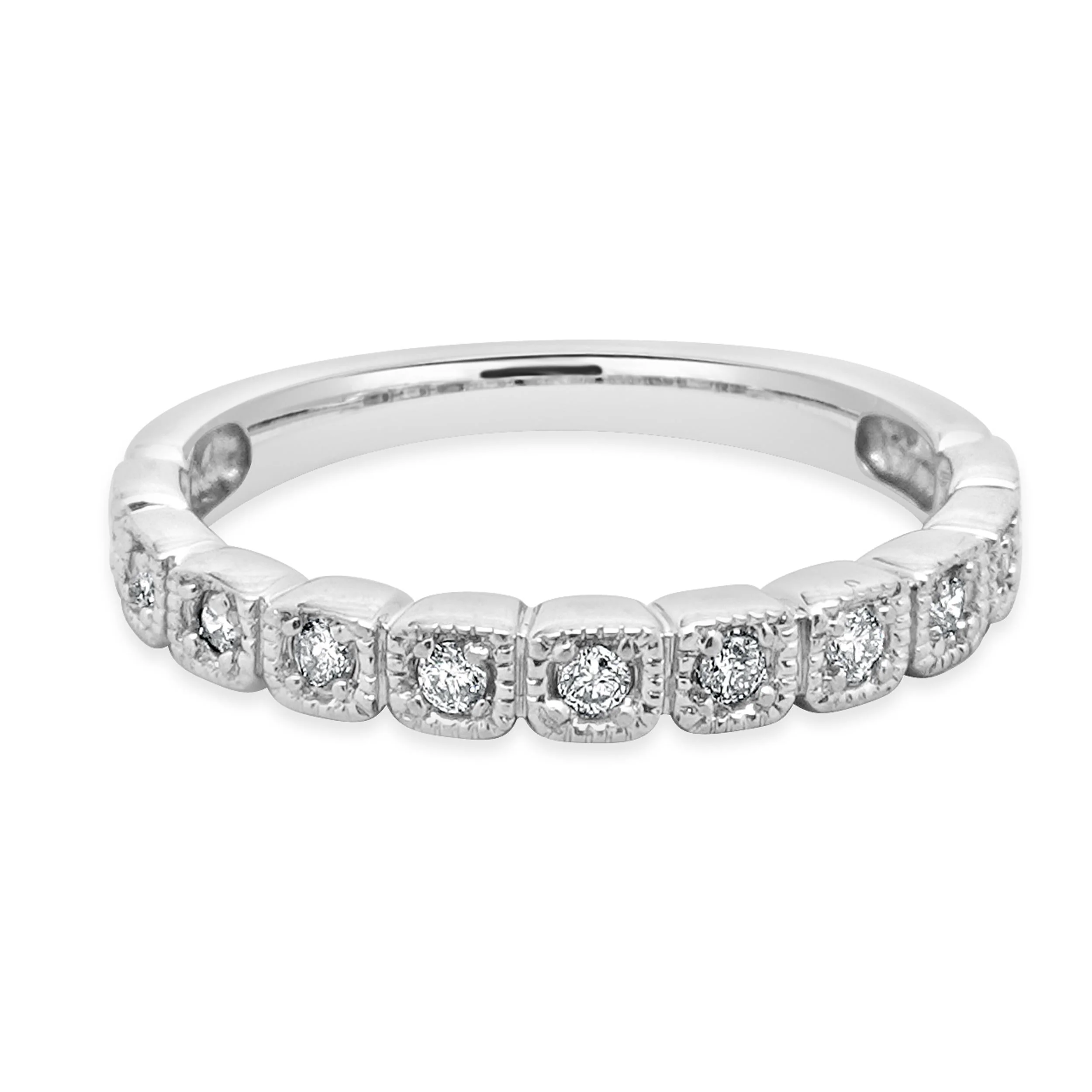 14 Karat White Gold Diamond Band