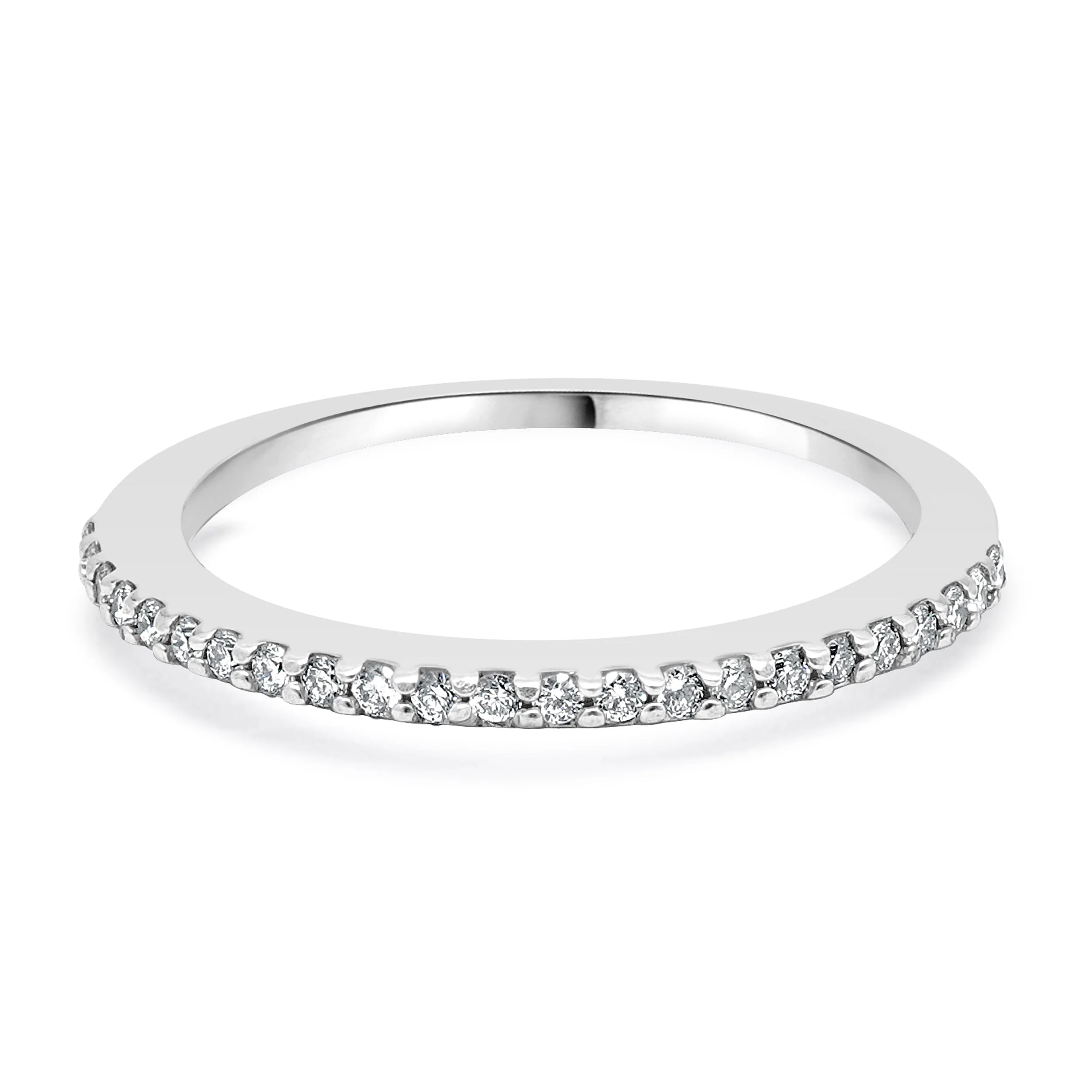 14 Karat White Gold Diamond Band