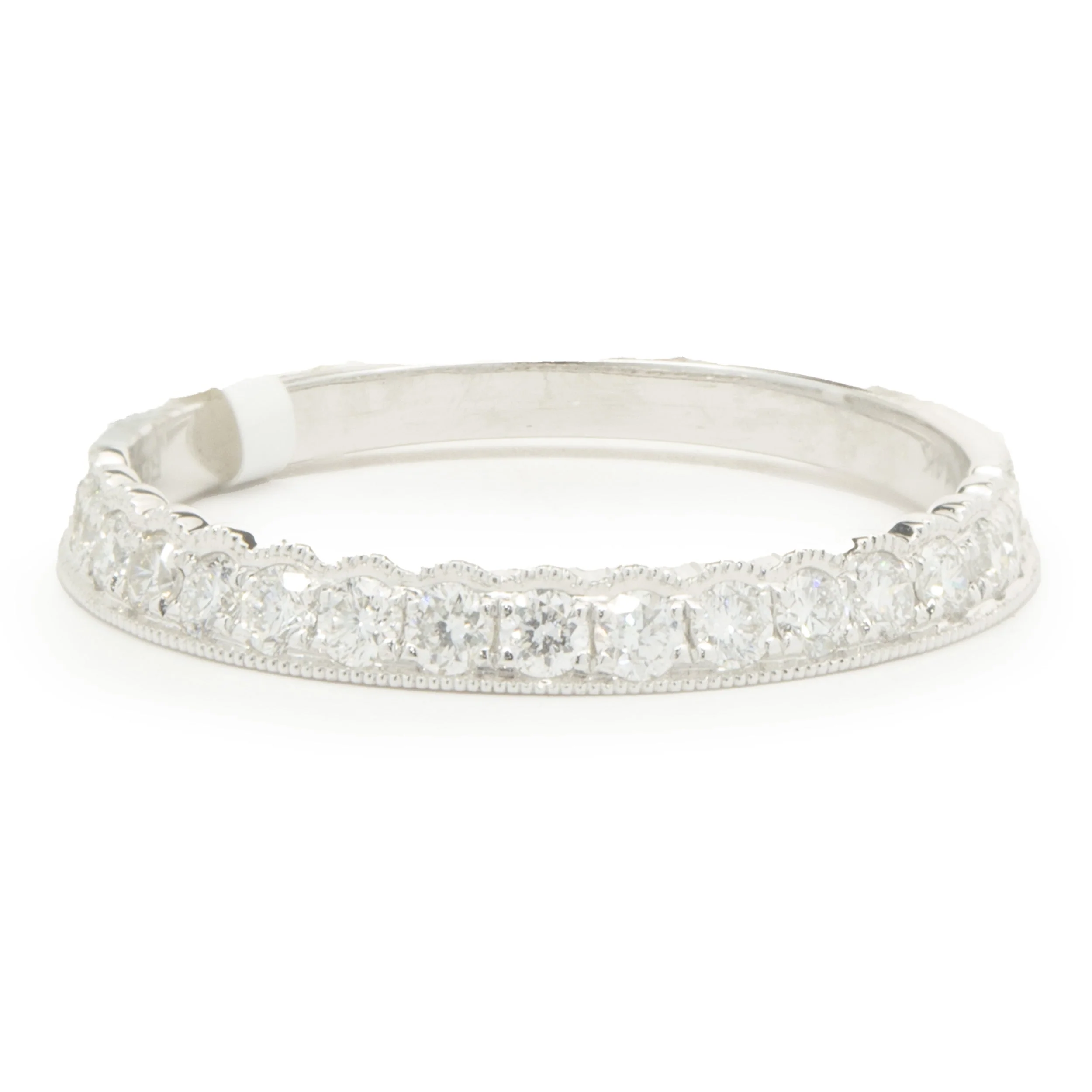 14 Karat White Gold Diamond Band