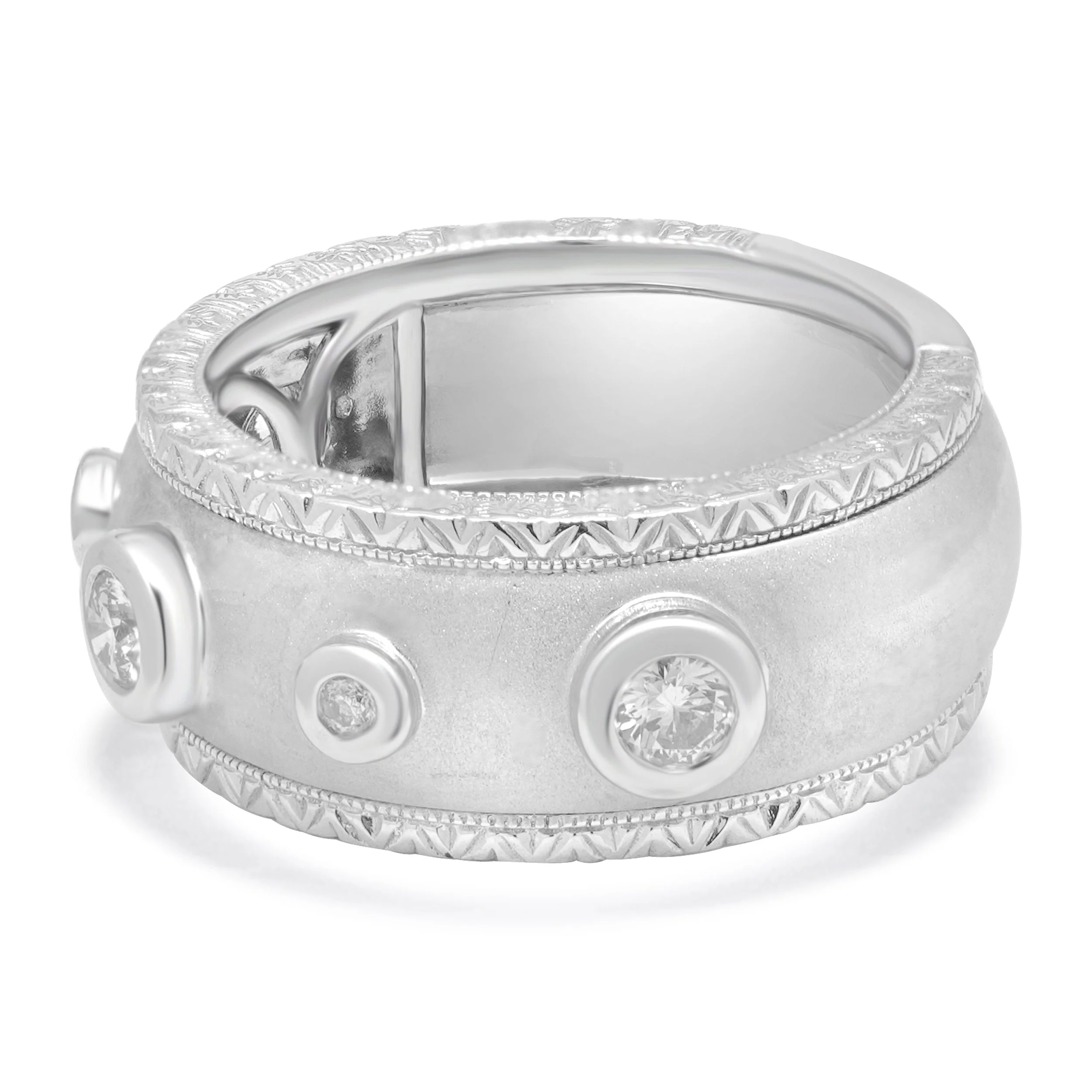 14 Karat White Gold Diamond Bezel Set Band - Image 2