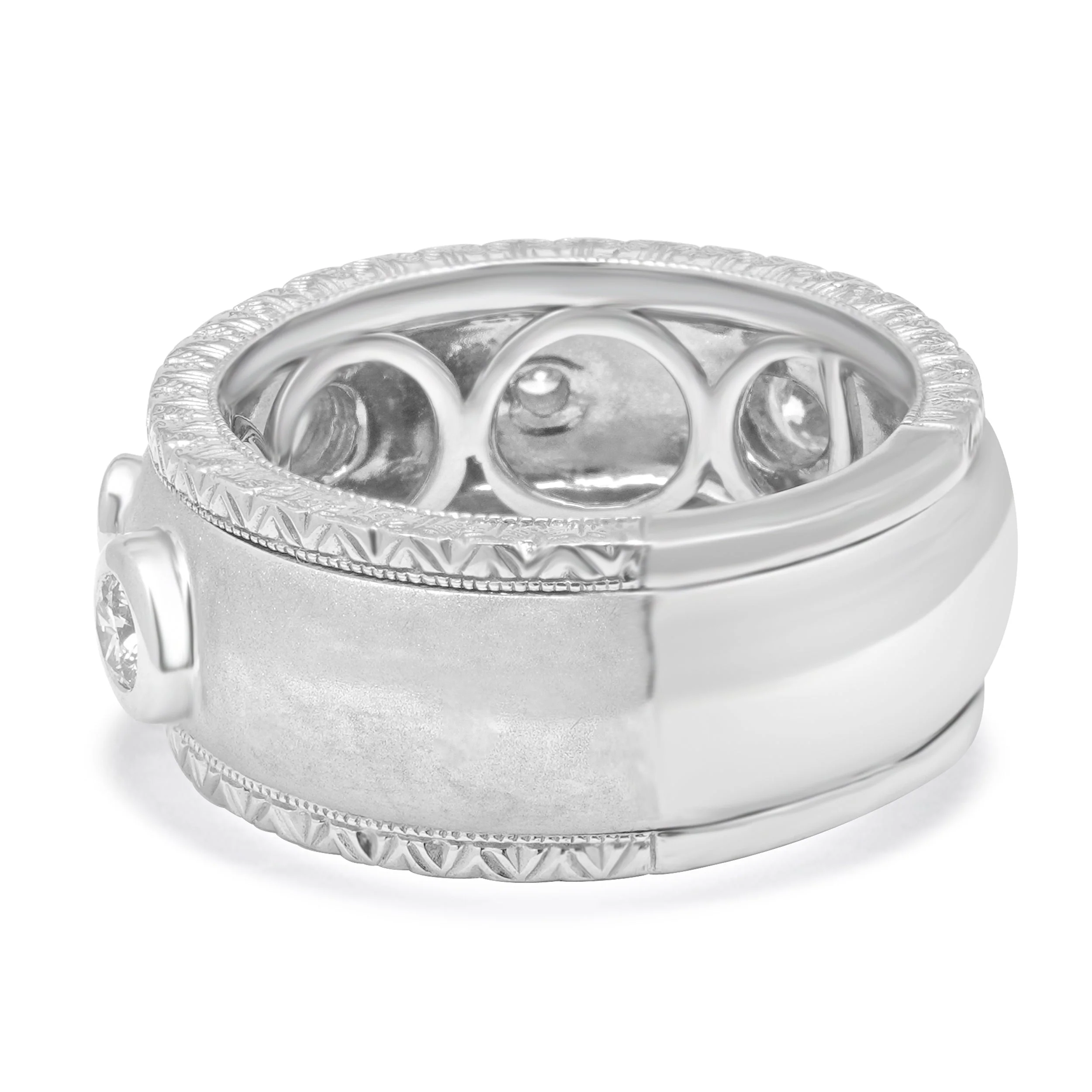 14 Karat White Gold Diamond Bezel Set Band - Image 3