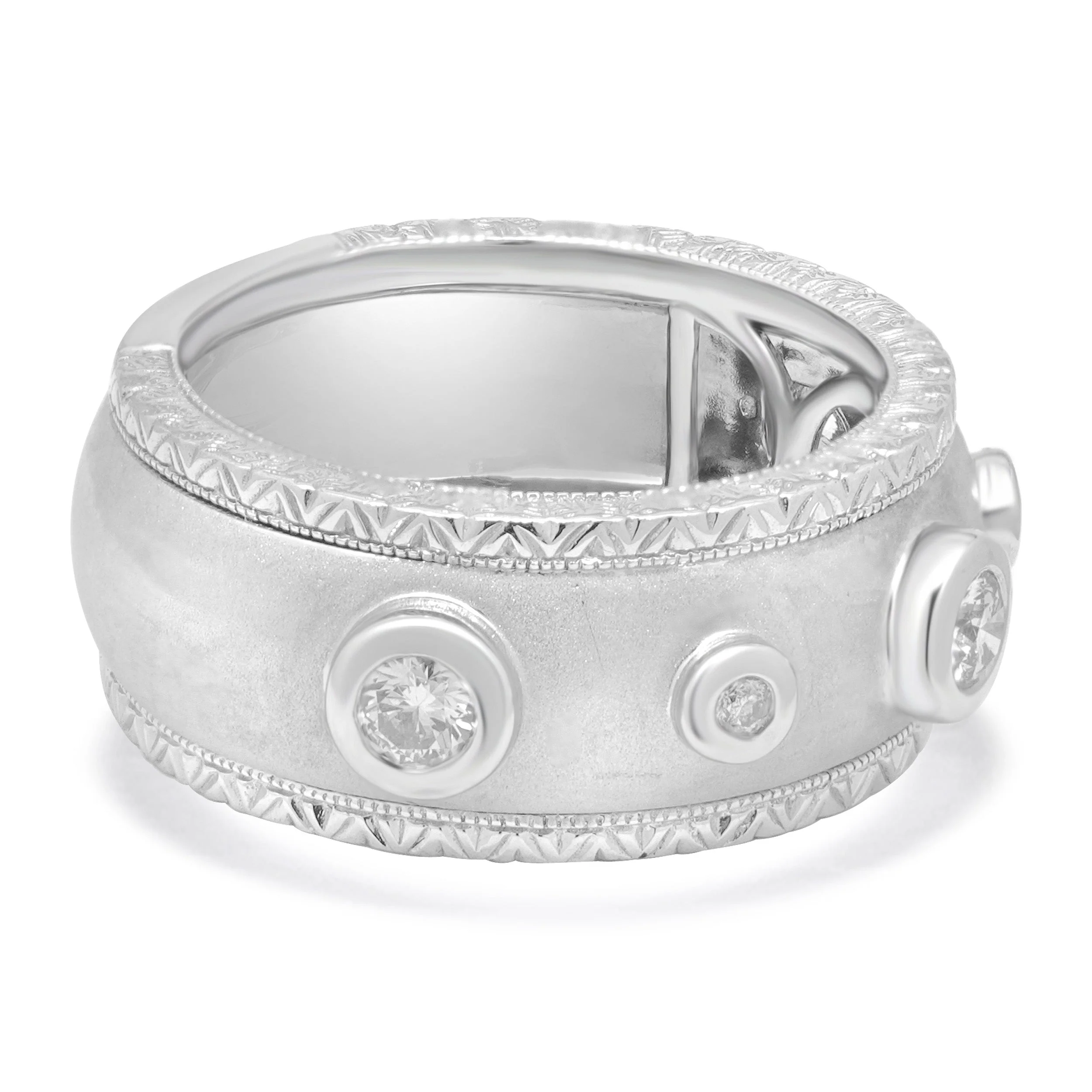 14 Karat White Gold Diamond Bezel Set Band - Image 4