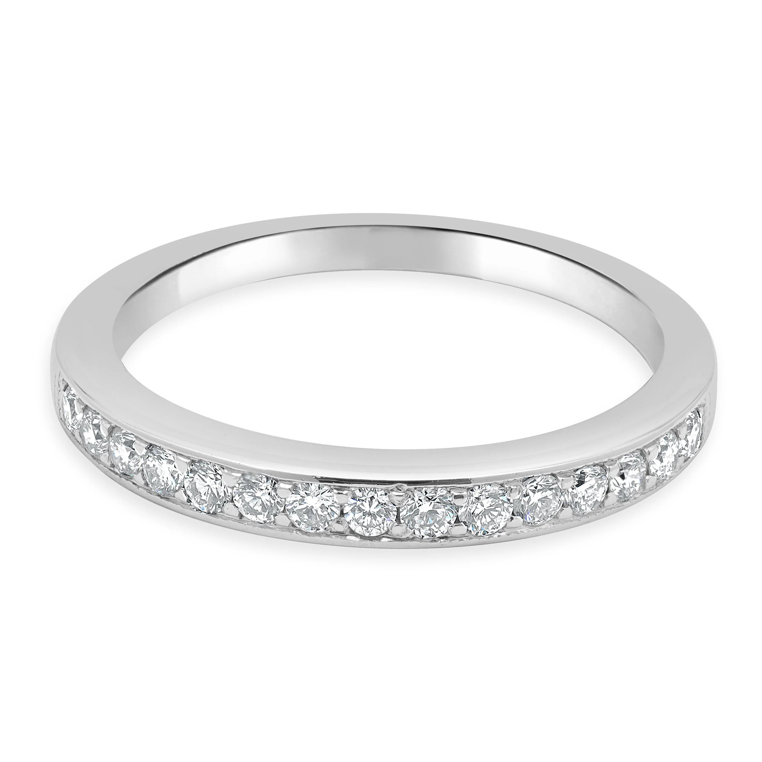 14 Karat White Gold Diamond Channel Set Half Eternity Band