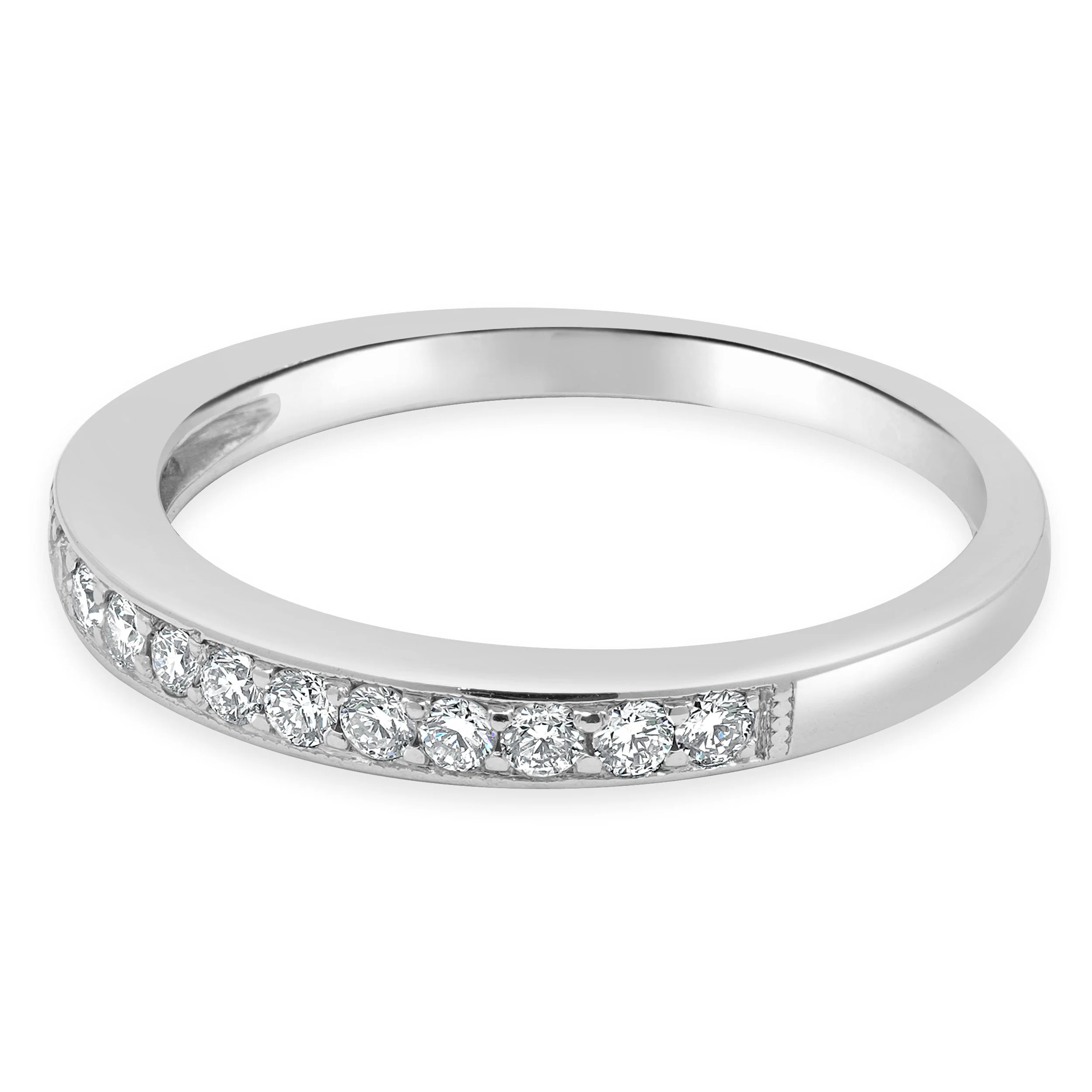 14 Karat White Gold Diamond Channel Set Half Eternity Band - Image 2