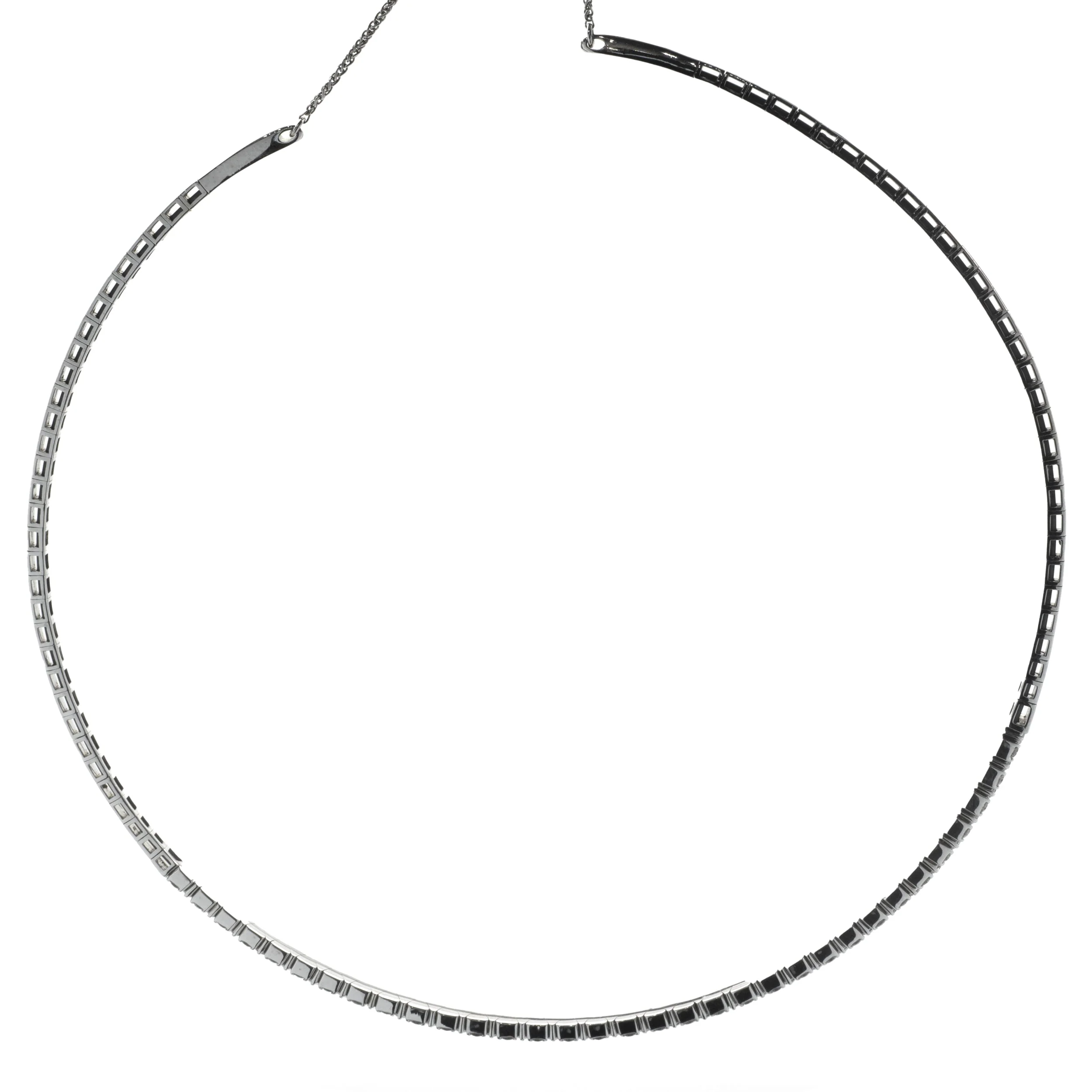 14 Karat White Gold Diamond Choker Necklace - Image 2