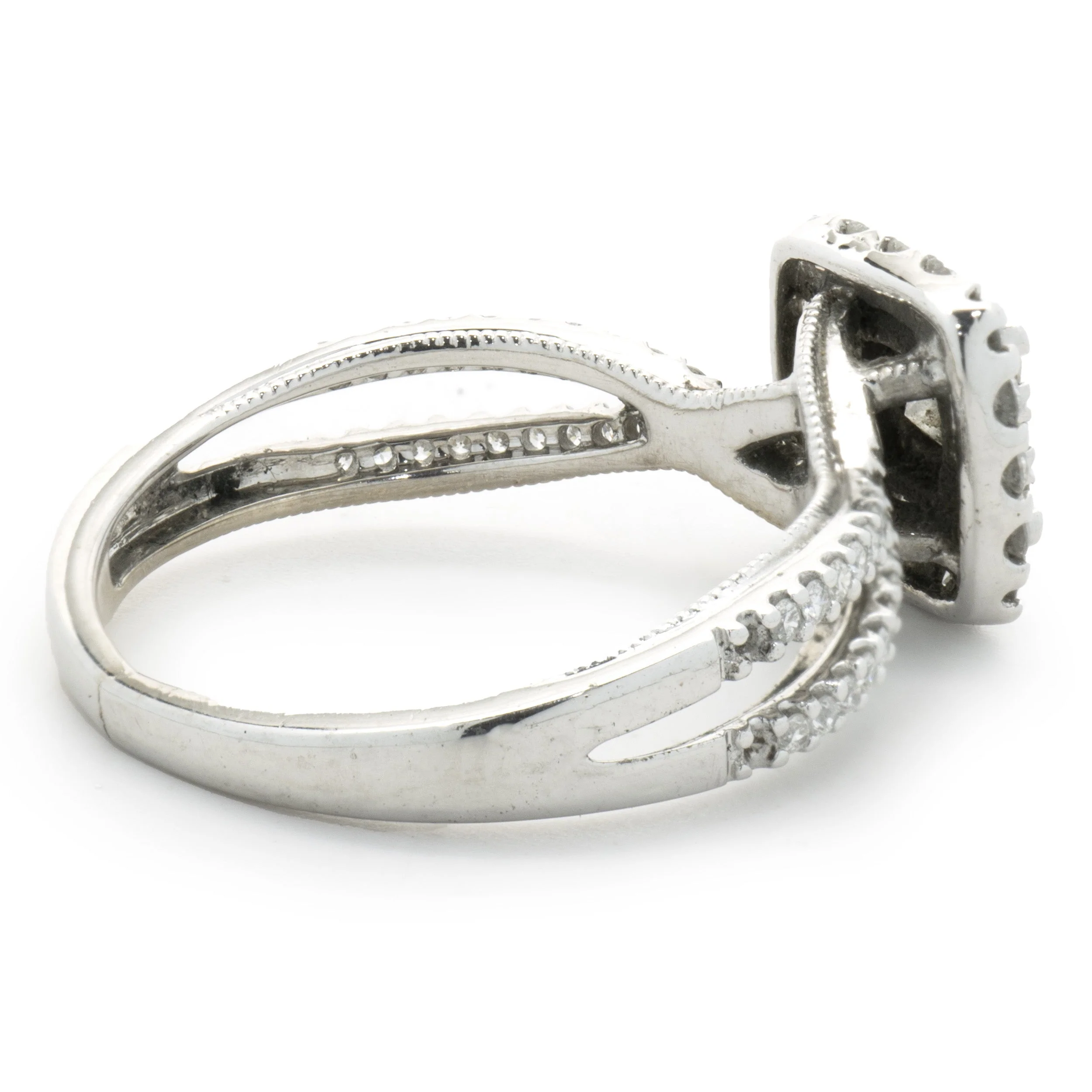 14 Karat White Gold Diamond Cluster Engagement Ring - Image 3