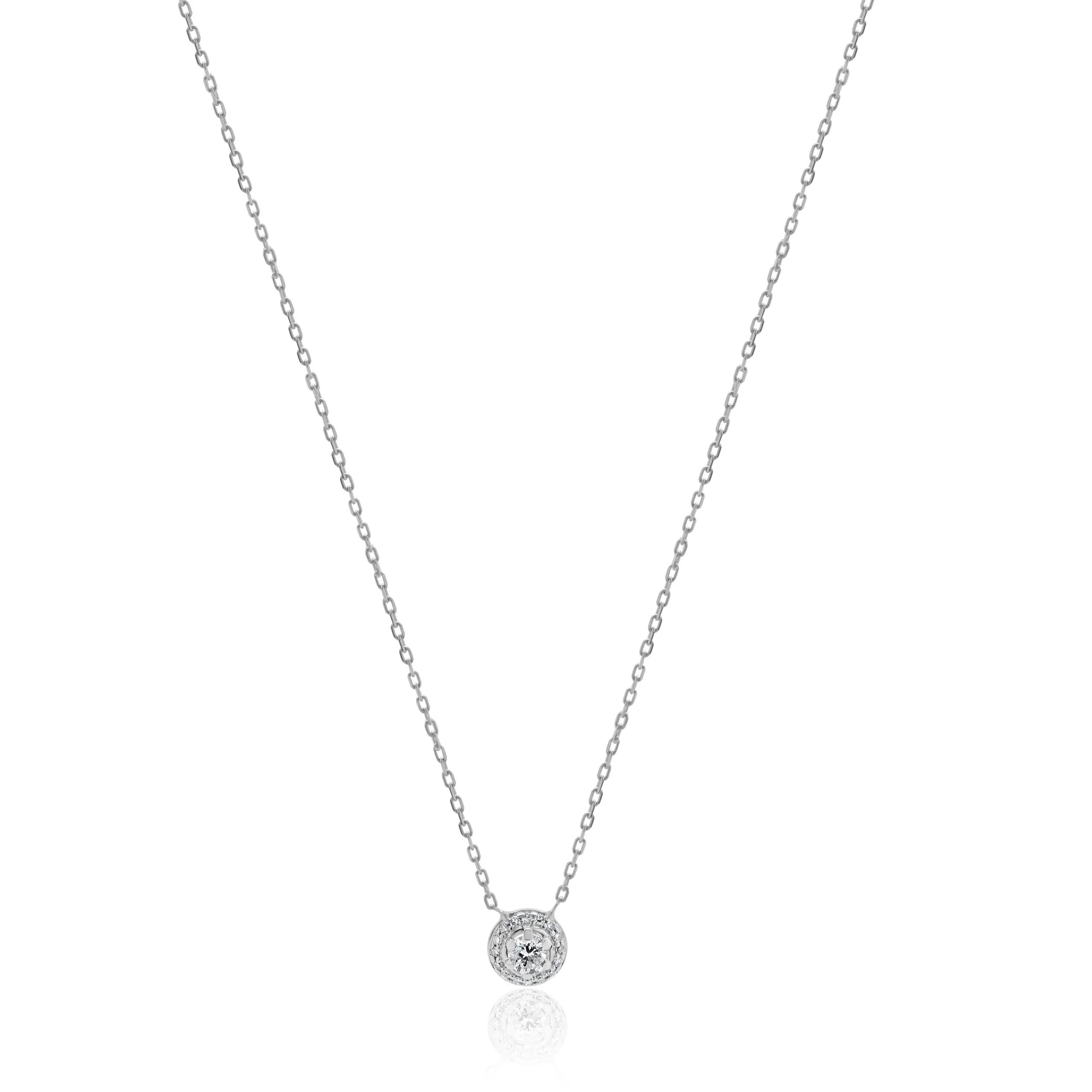 14 Karat White Gold Diamond Cluster Necklace - Image 2