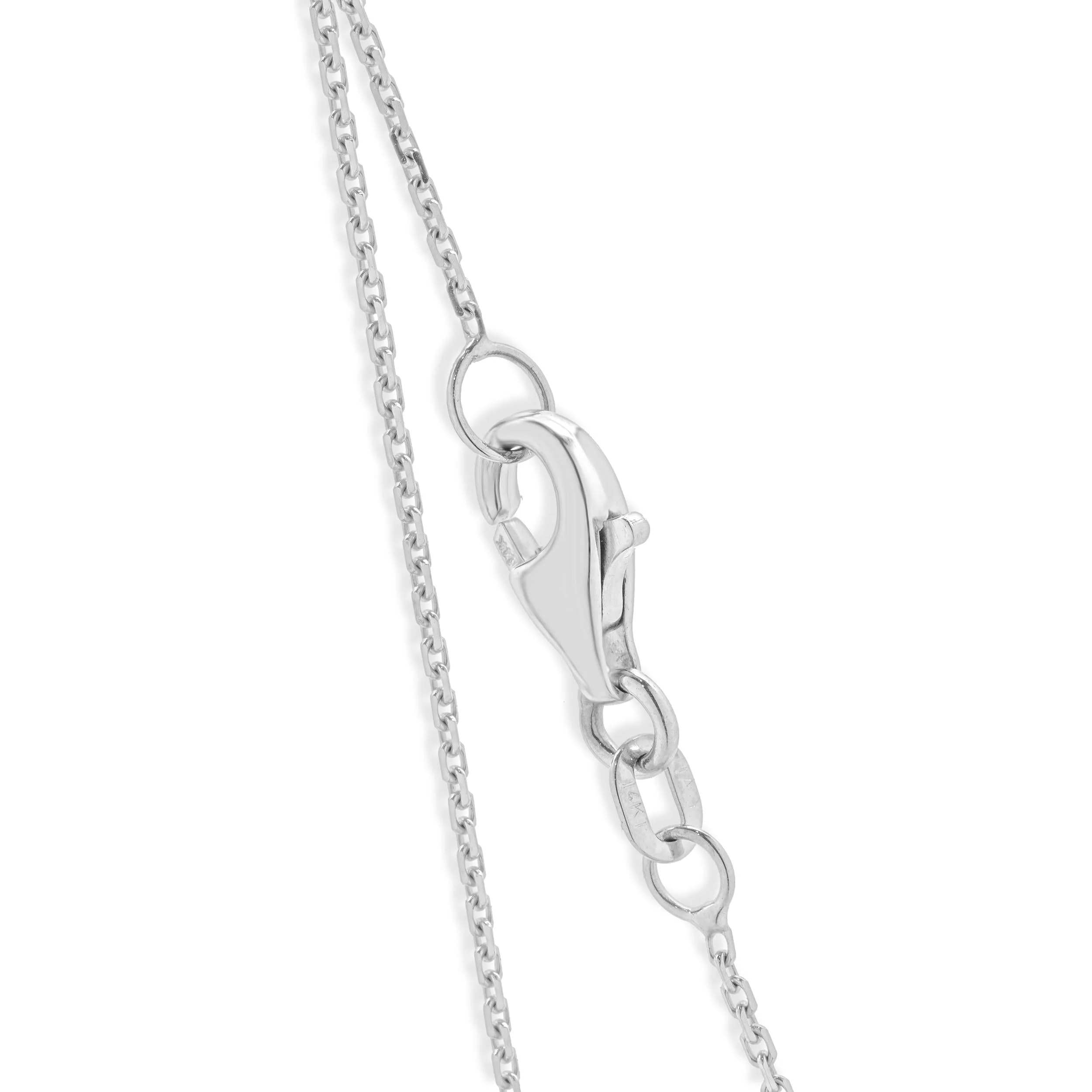 14 Karat White Gold Diamond Cluster Pendant Necklace - Image 4
