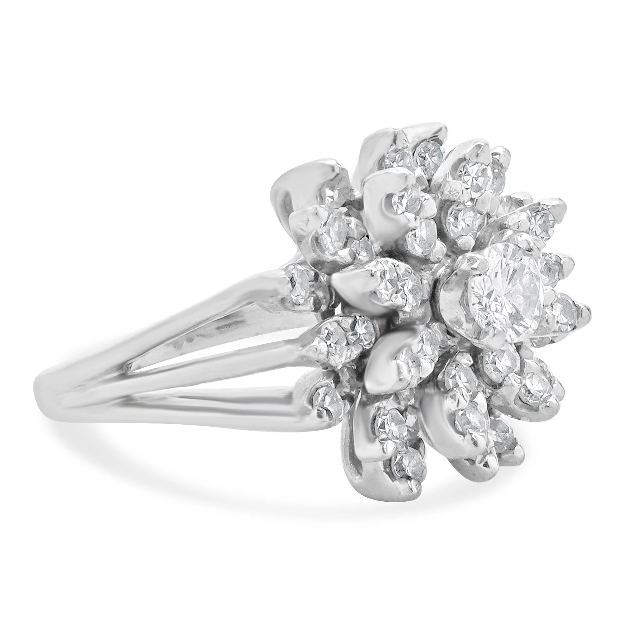 14 Karat White Gold Diamond Cocktail Ring - Image 4