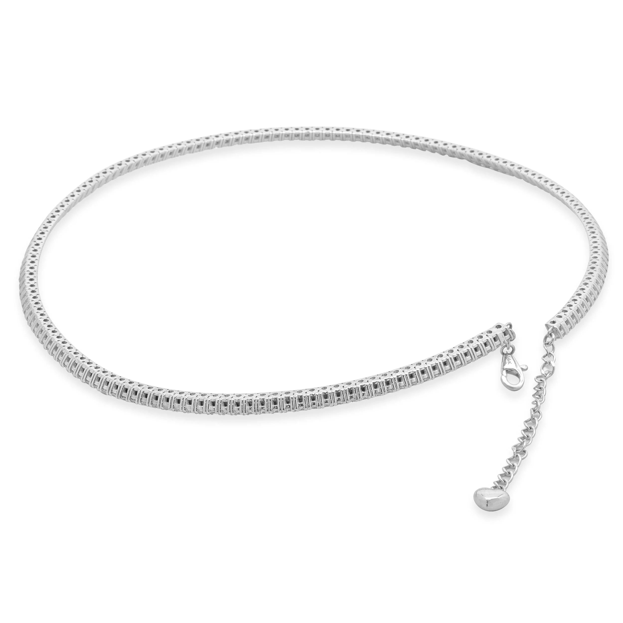 14 Karat White Gold Diamond Collar Necklace - Image 3