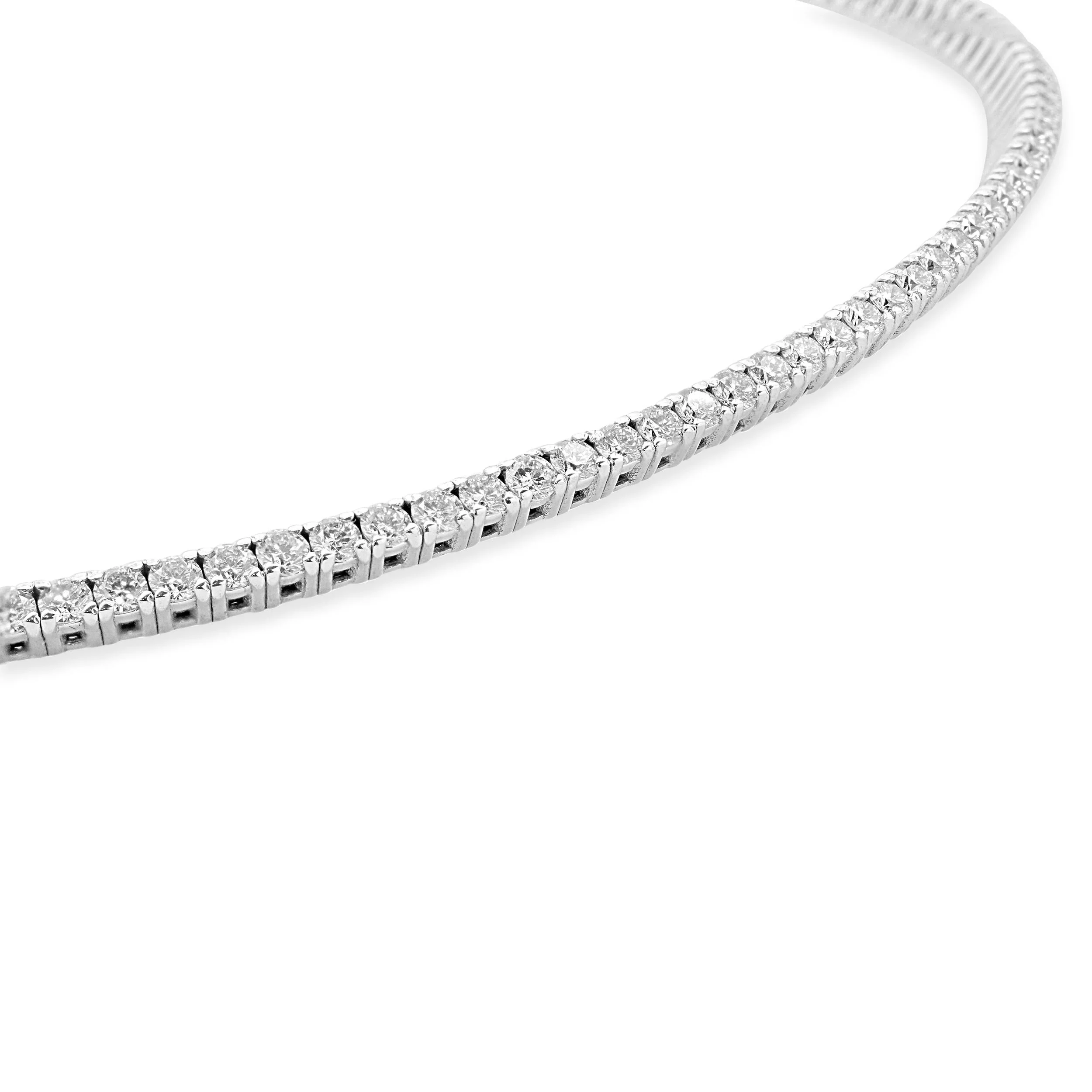 14 Karat White Gold Diamond Collar Necklace - Image 4
