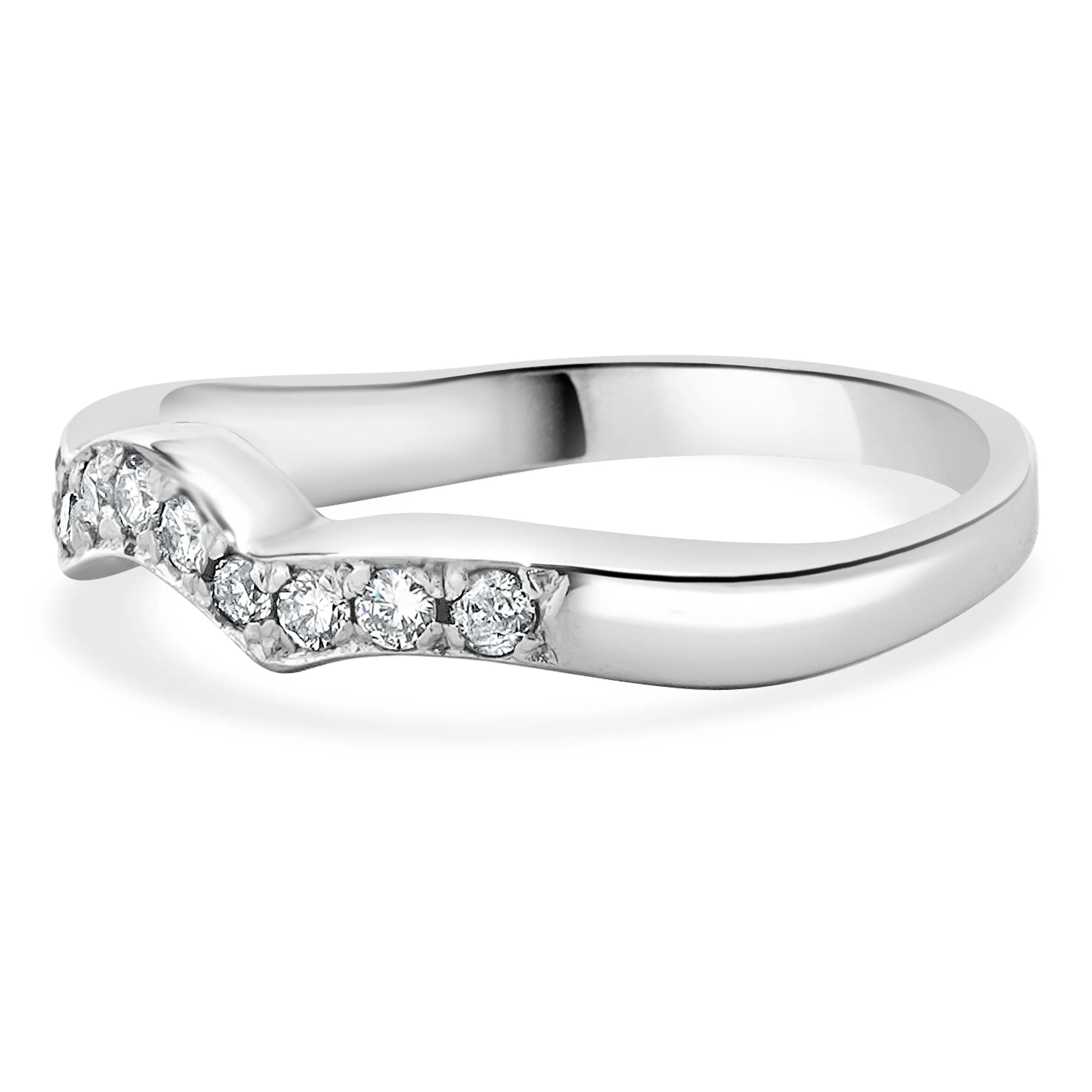 14 Karat White Gold Diamond Contour Band - Image 2