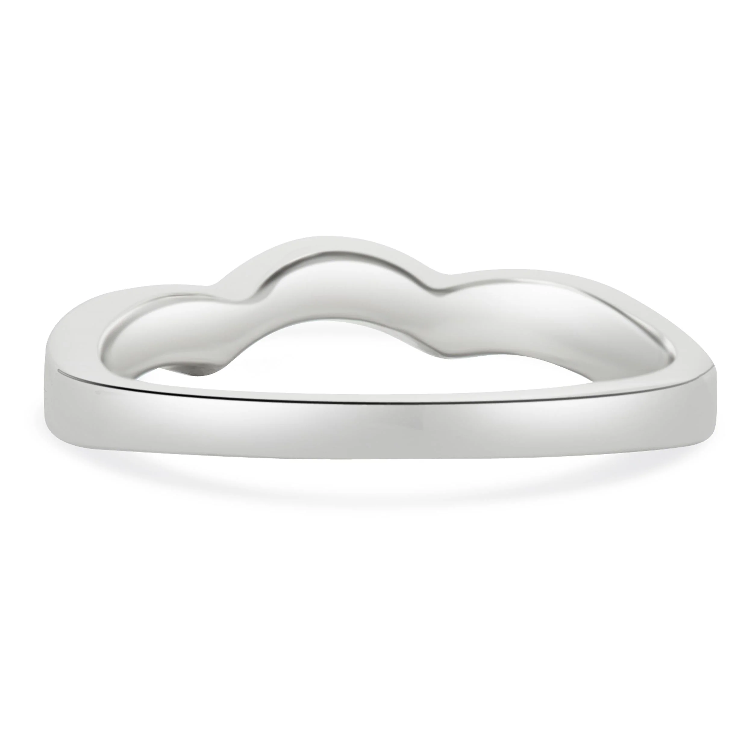 14 Karat White Gold Diamond Contour Band - Image 4