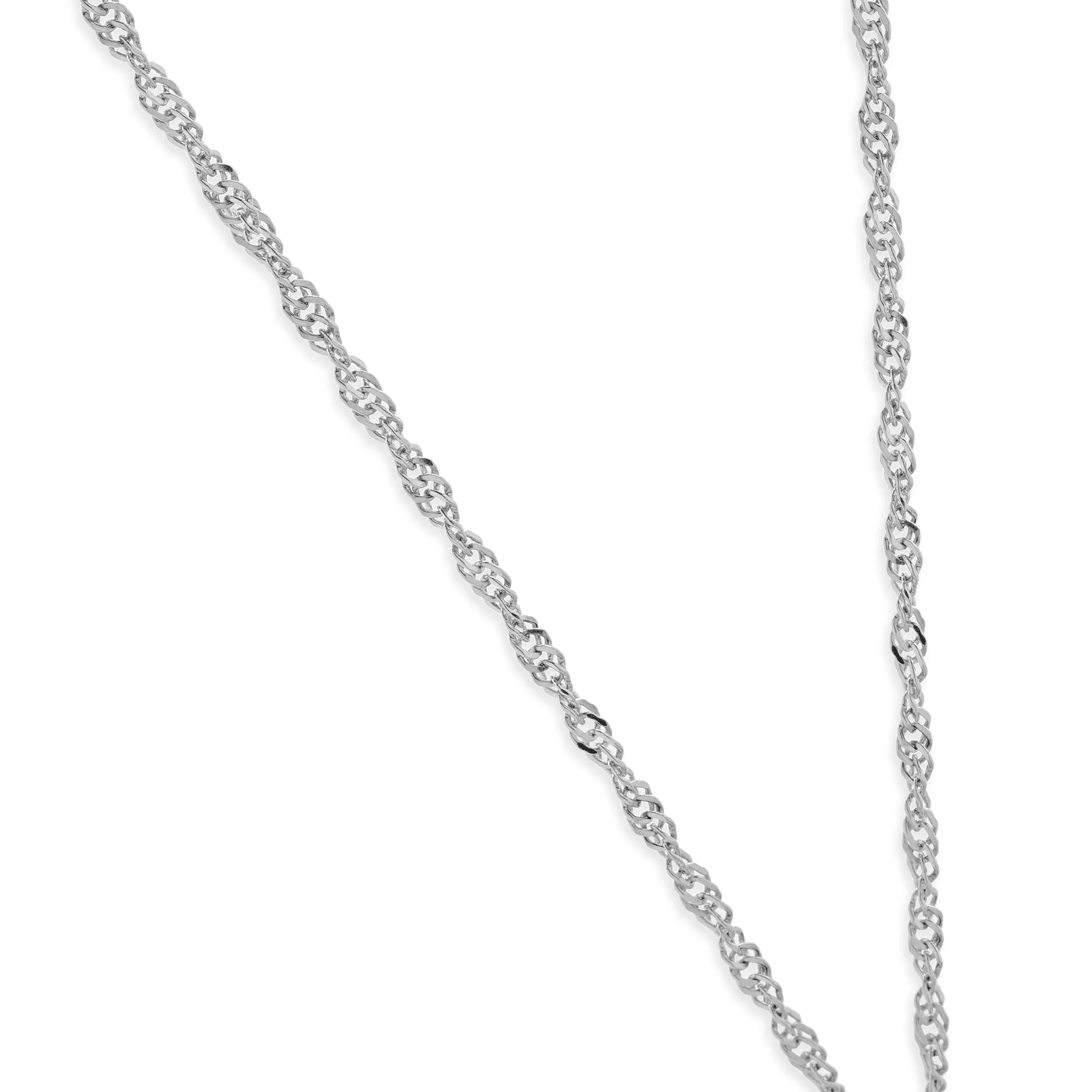 14 Karat White Gold Diamond Cross Necklace - Image 2