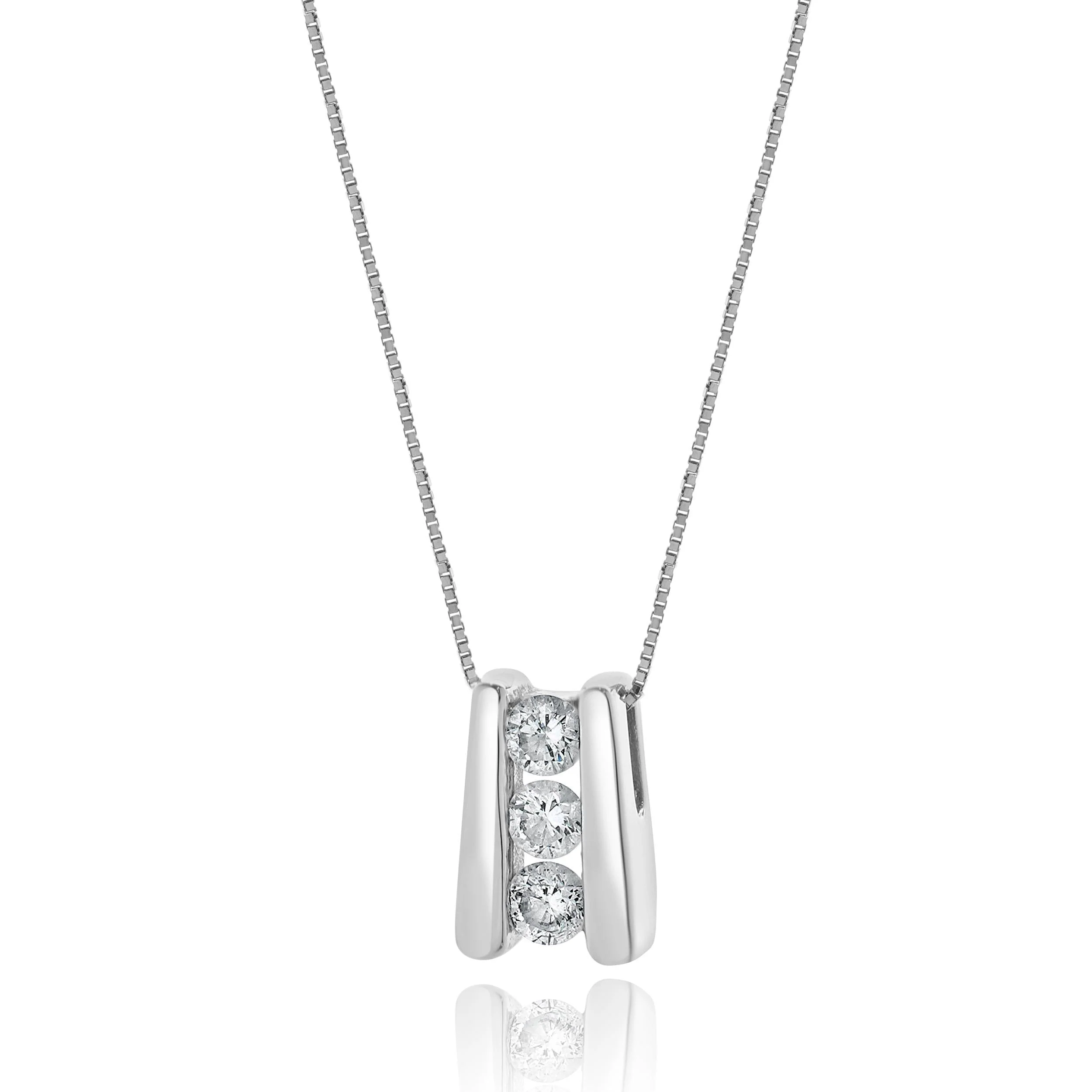 14 Karat White Gold Diamond Cross Necklace - Image 4