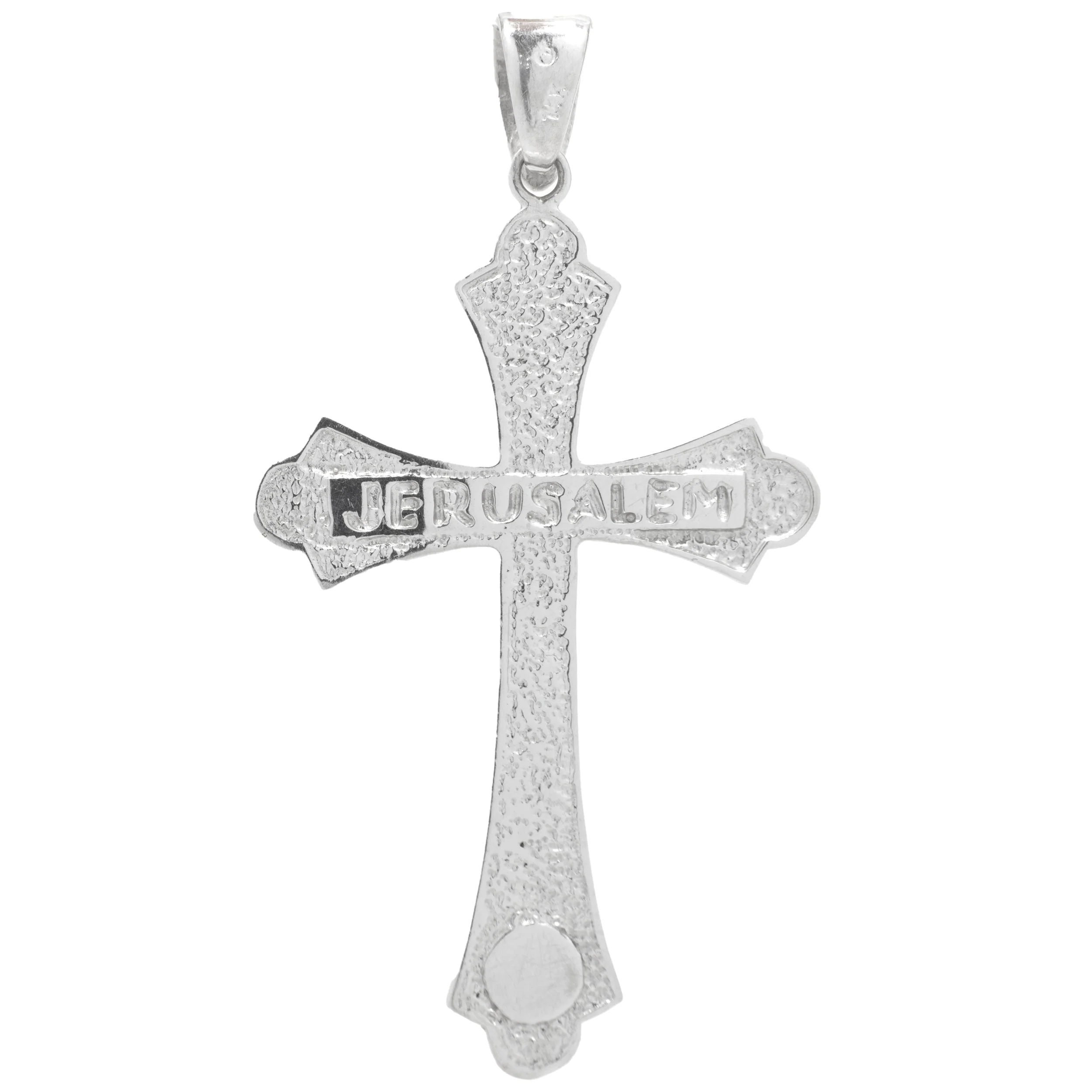 14 Karat White Gold Diamond Crucifix Cross Necklace - Image 3