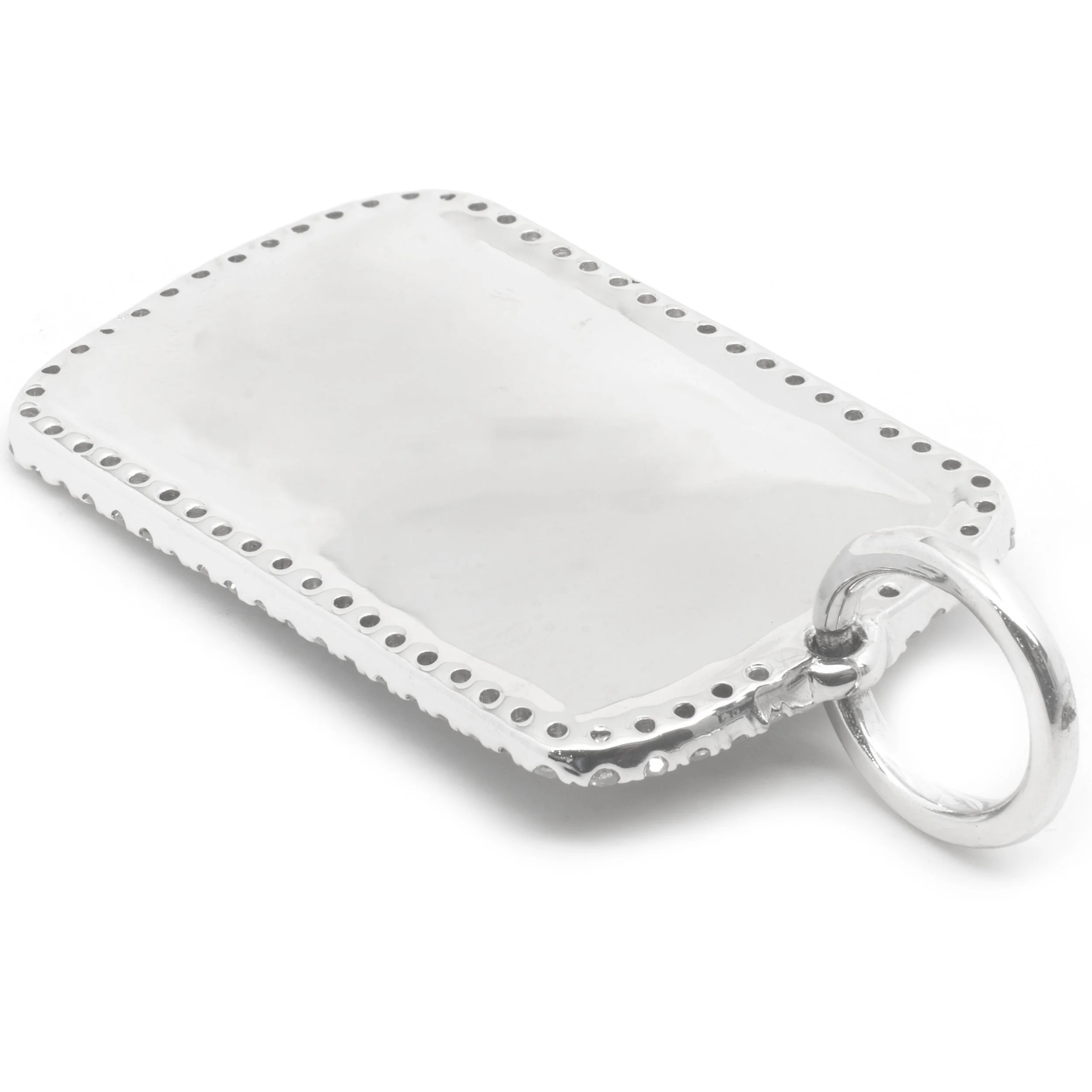 14 Karat White Gold Diamond Dog Tag Pendant - Image 4
