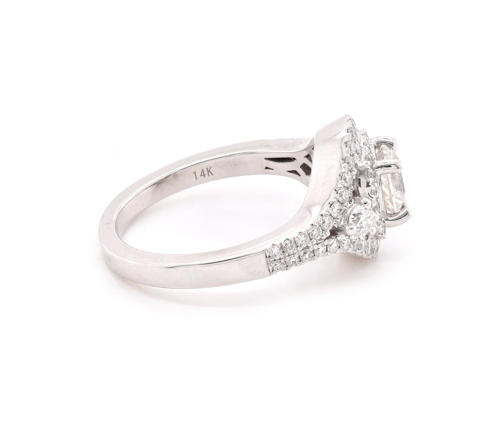 14 Karat White Gold Diamond Engagement Ring - Image 2