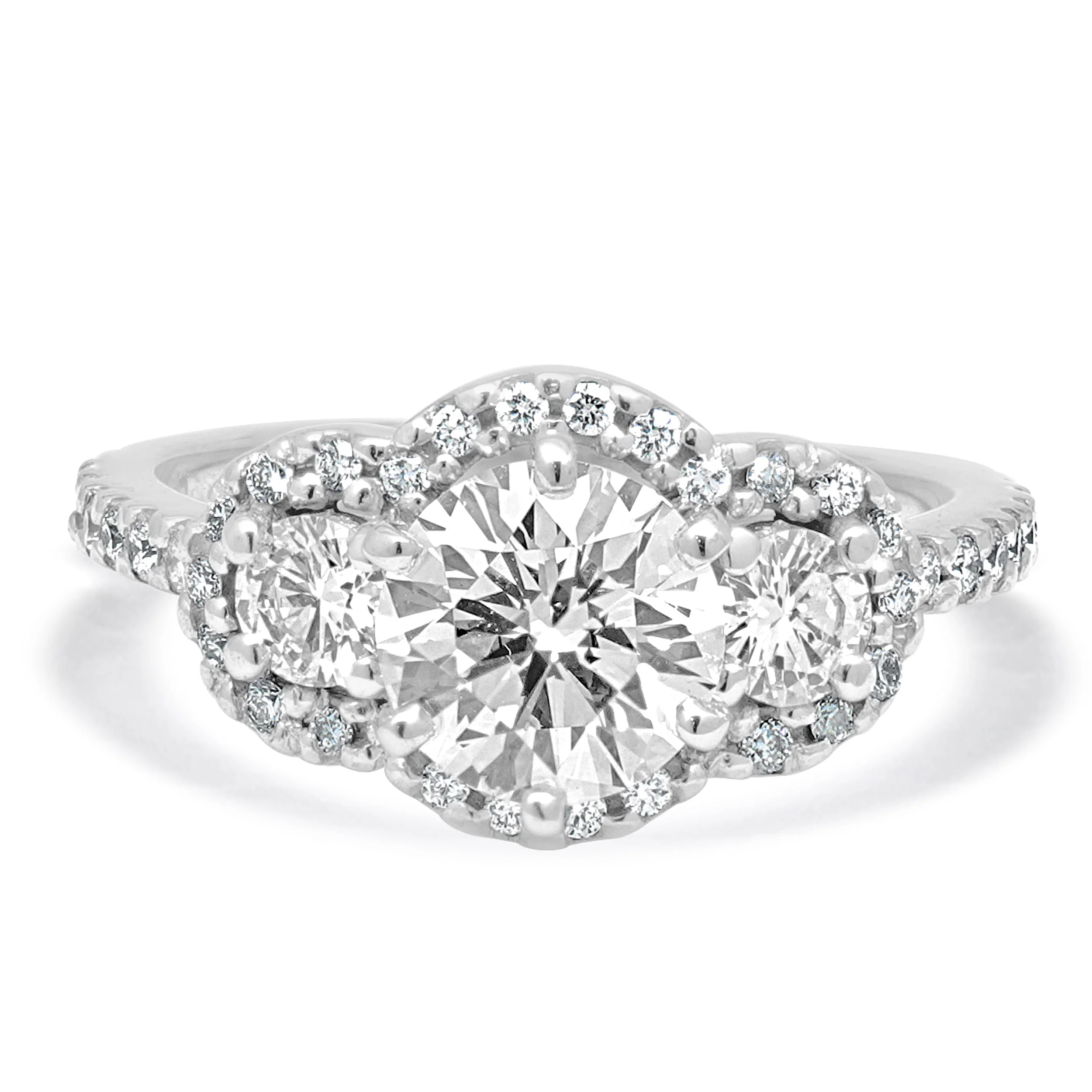14 Karat White Gold Diamond Engagement Ring