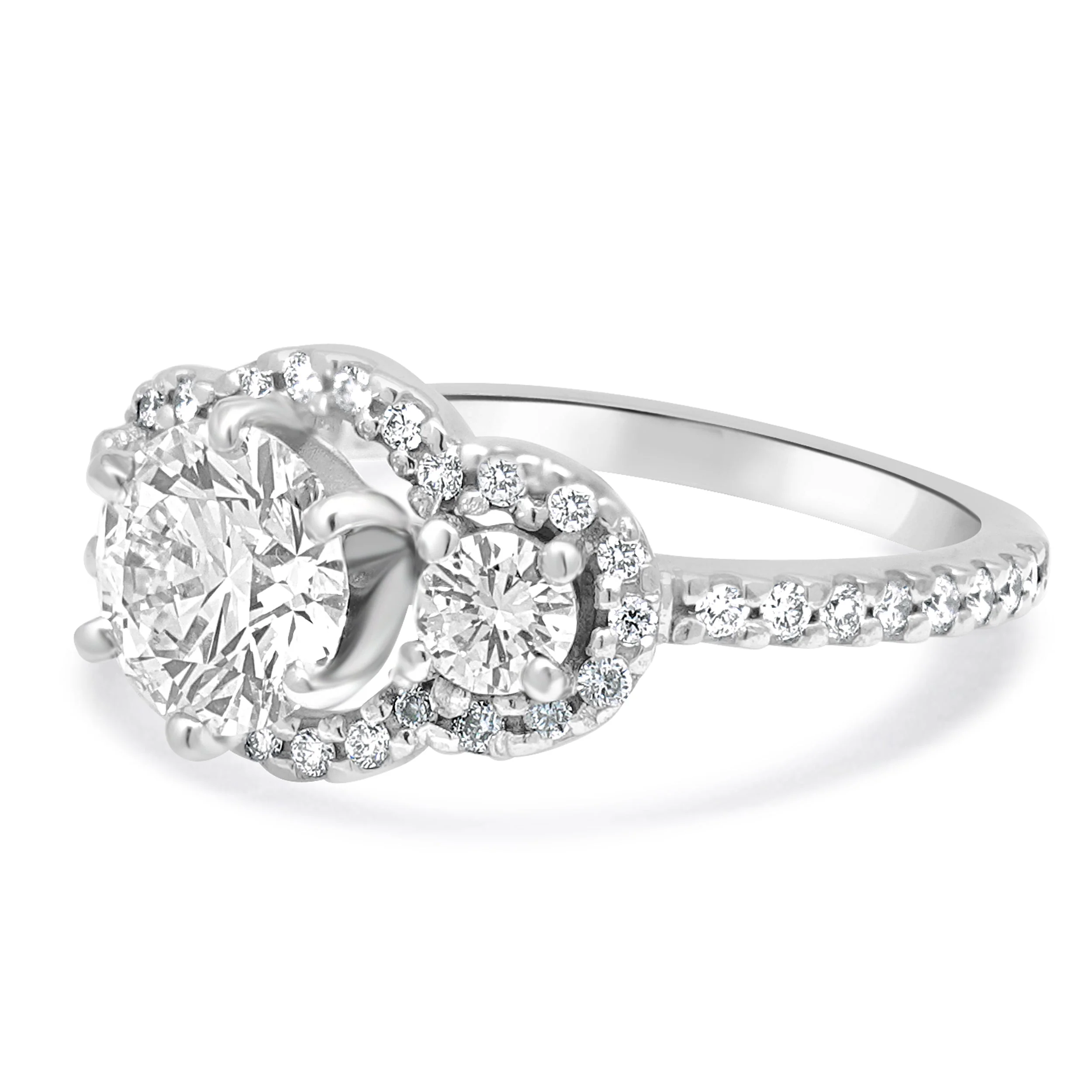 14 Karat White Gold Diamond Engagement Ring - Image 2