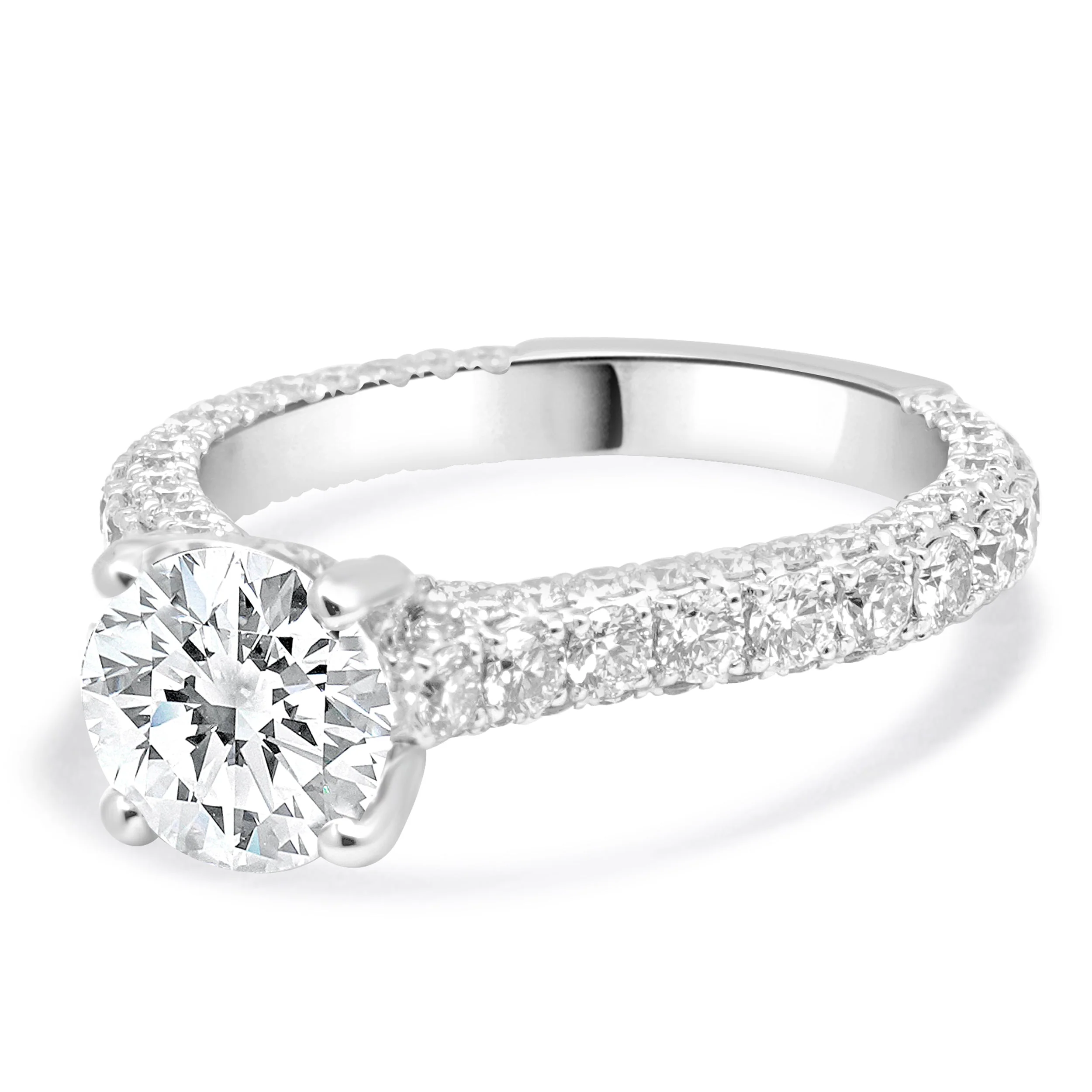 14 Karat White Gold Diamond Engagement Ring - Image 2