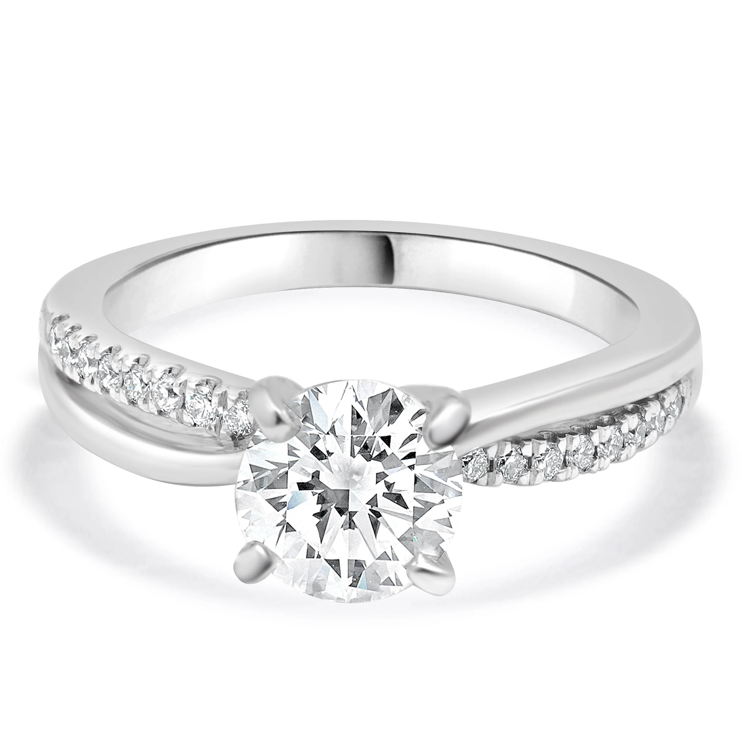 14 Karat White Gold Diamond Engagement Ring