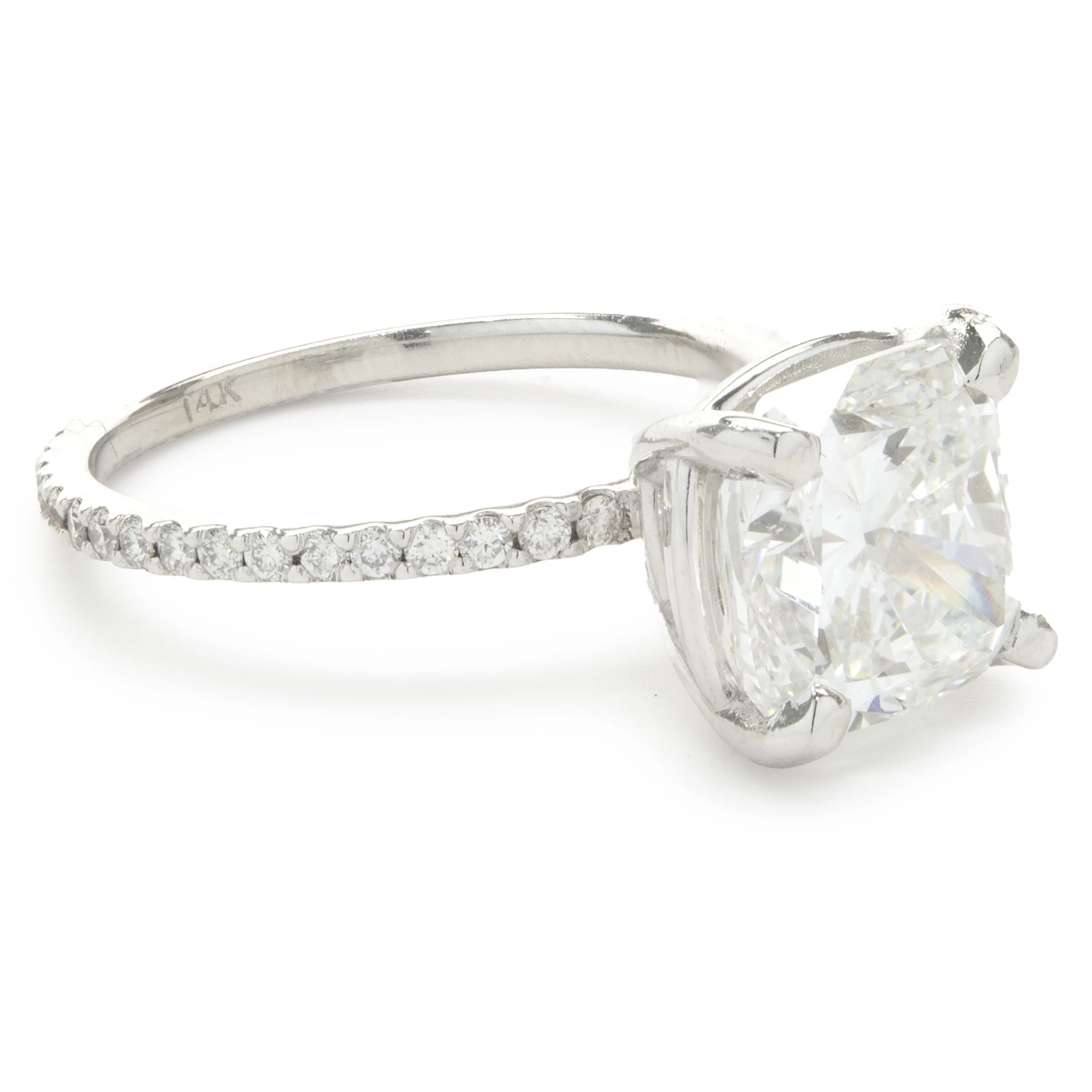 14 Karat White Gold Diamond Engagement Ring - Image 2