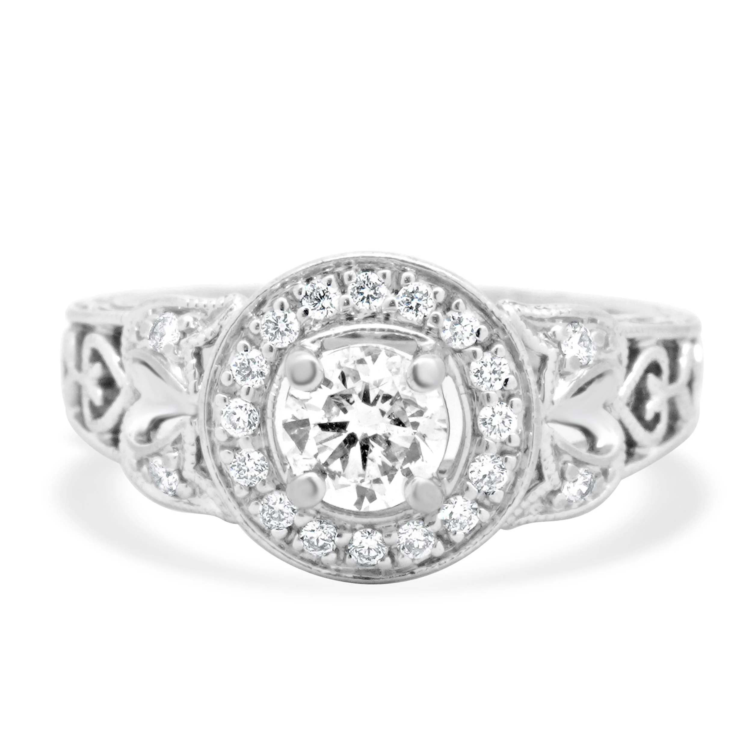 14 Karat White Gold Diamond Engagement Ring