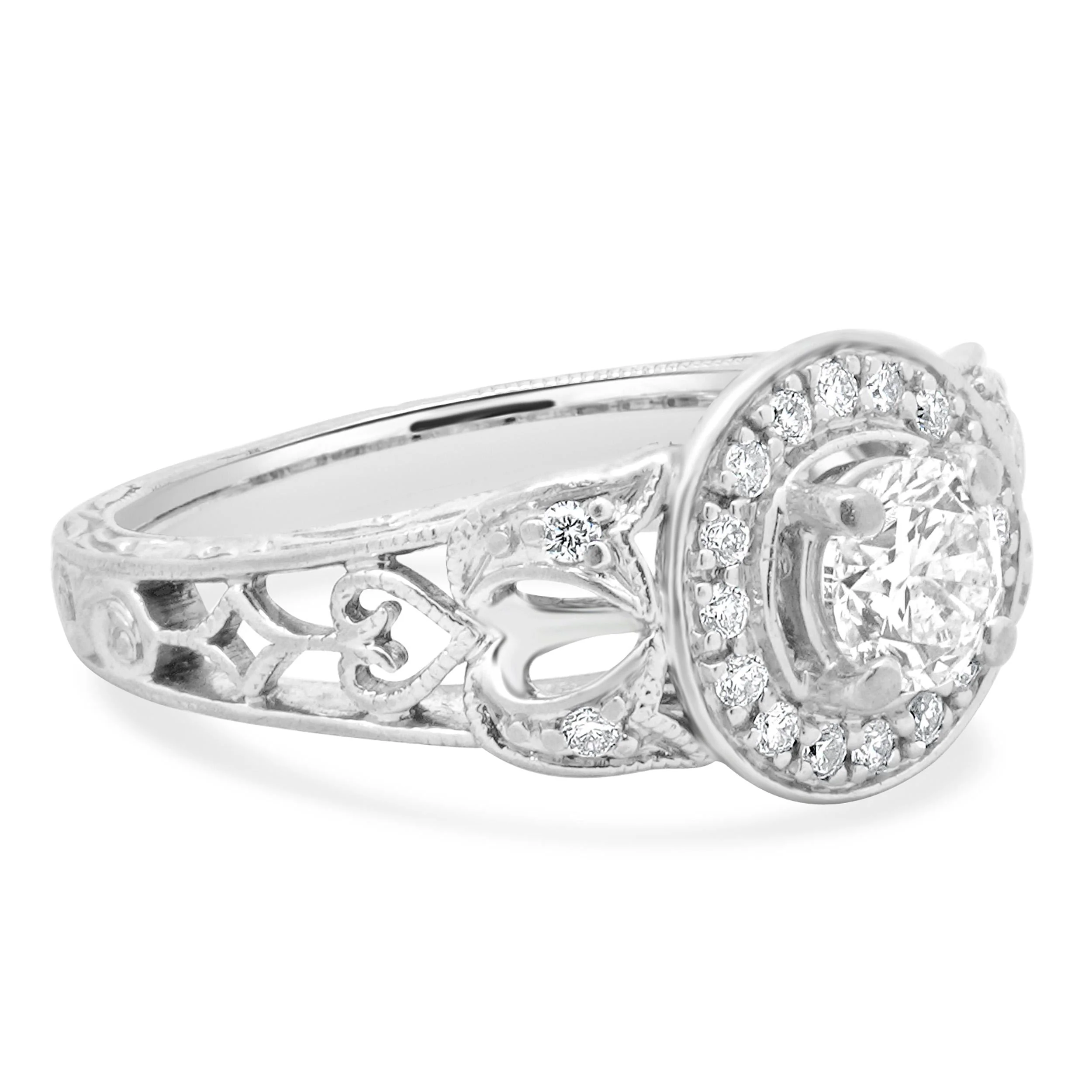 14 Karat White Gold Diamond Engagement Ring - Image 3