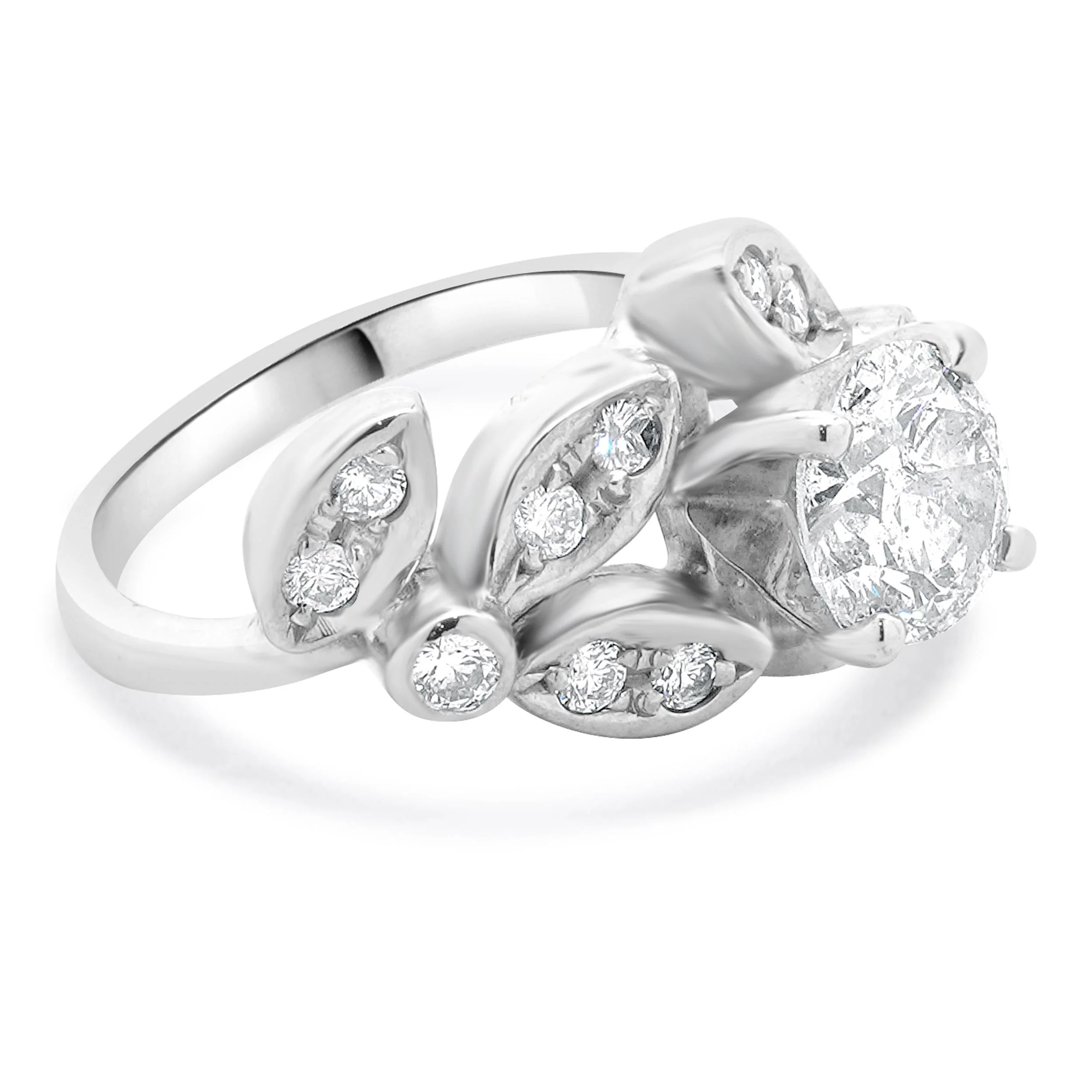 14 Karat White Gold Diamond Engagement Ring - Image 3