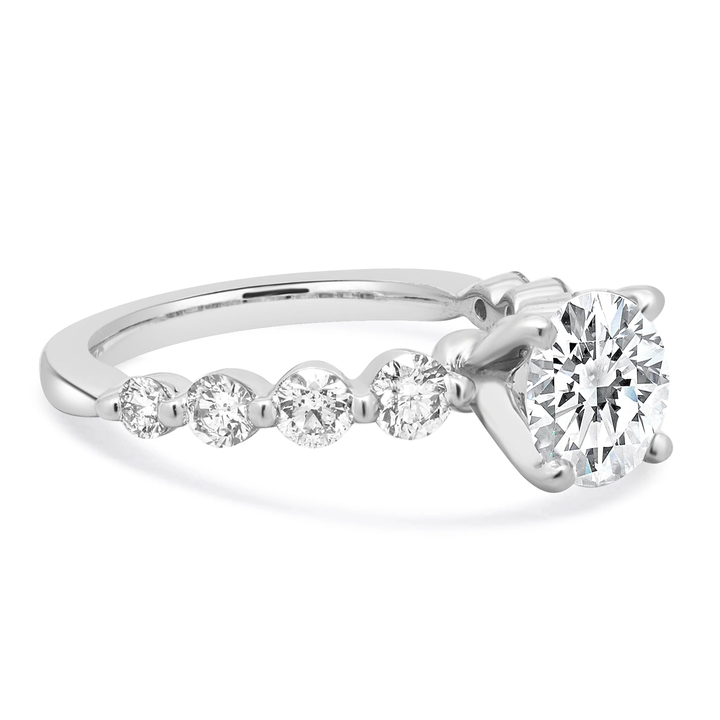 14 Karat White Gold Diamond Engagement Ring - Image 4