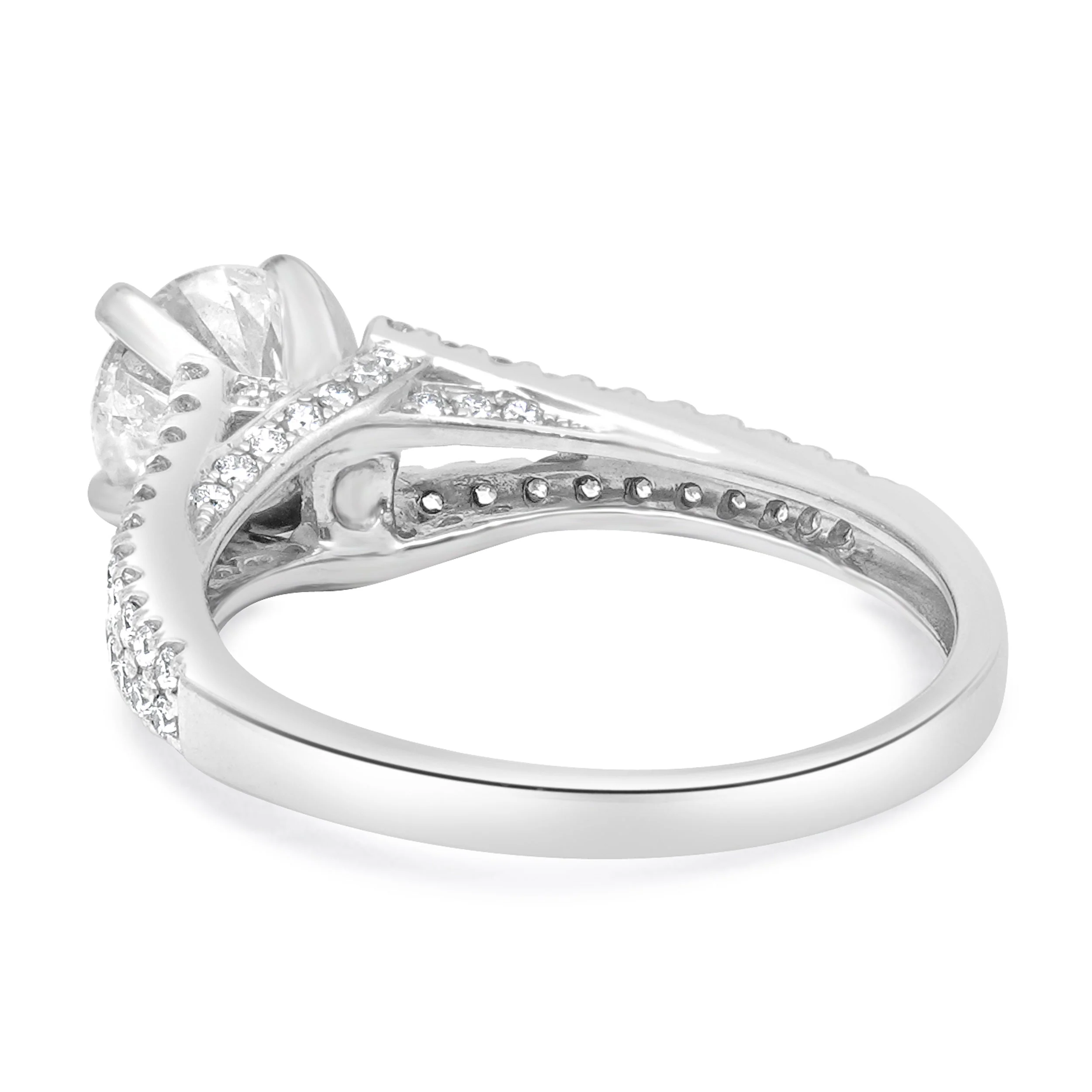 14 Karat White Gold Diamond Engagement Ring With Split Shank - Image 3