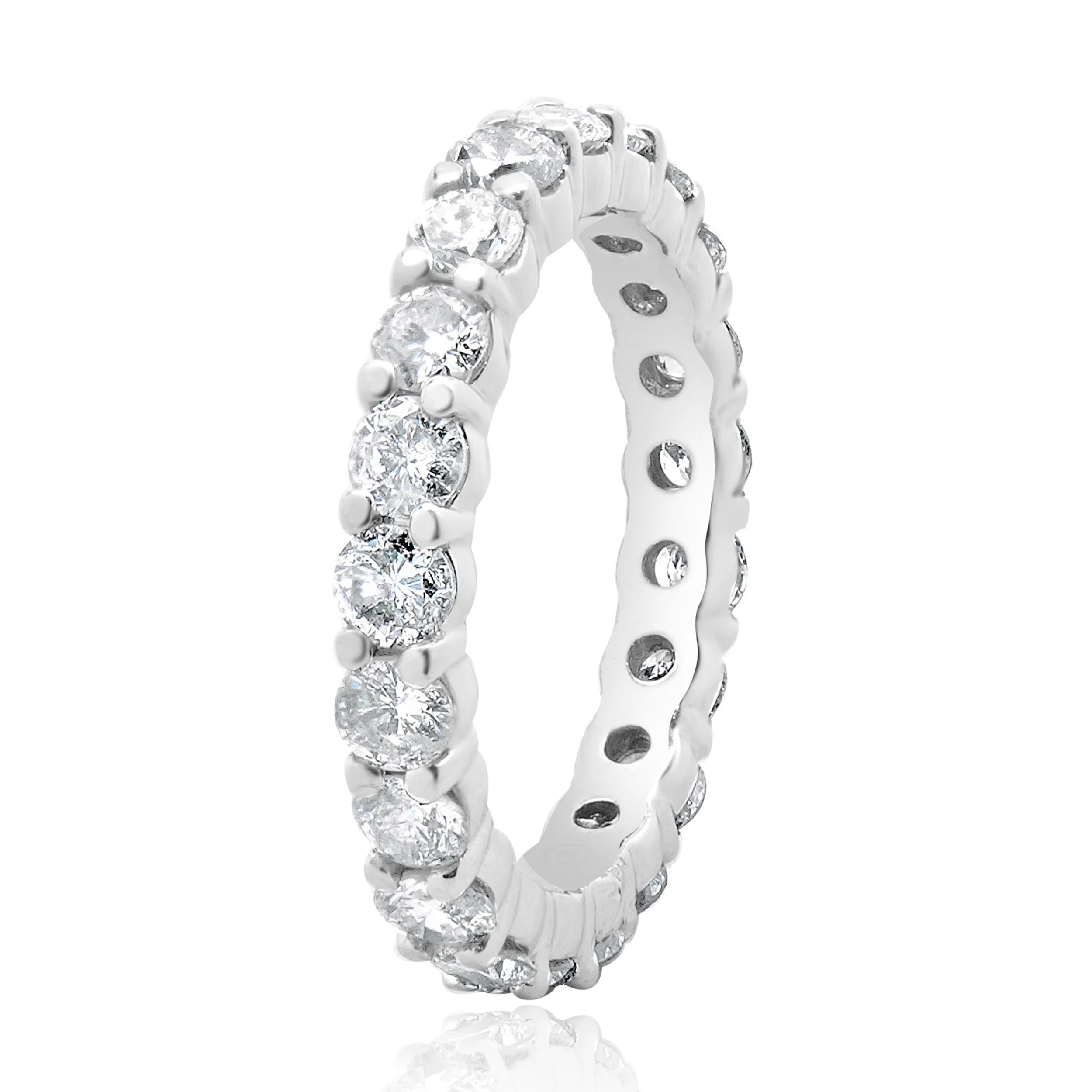 14 Karat White Gold Diamond Eternity Band - Image 2