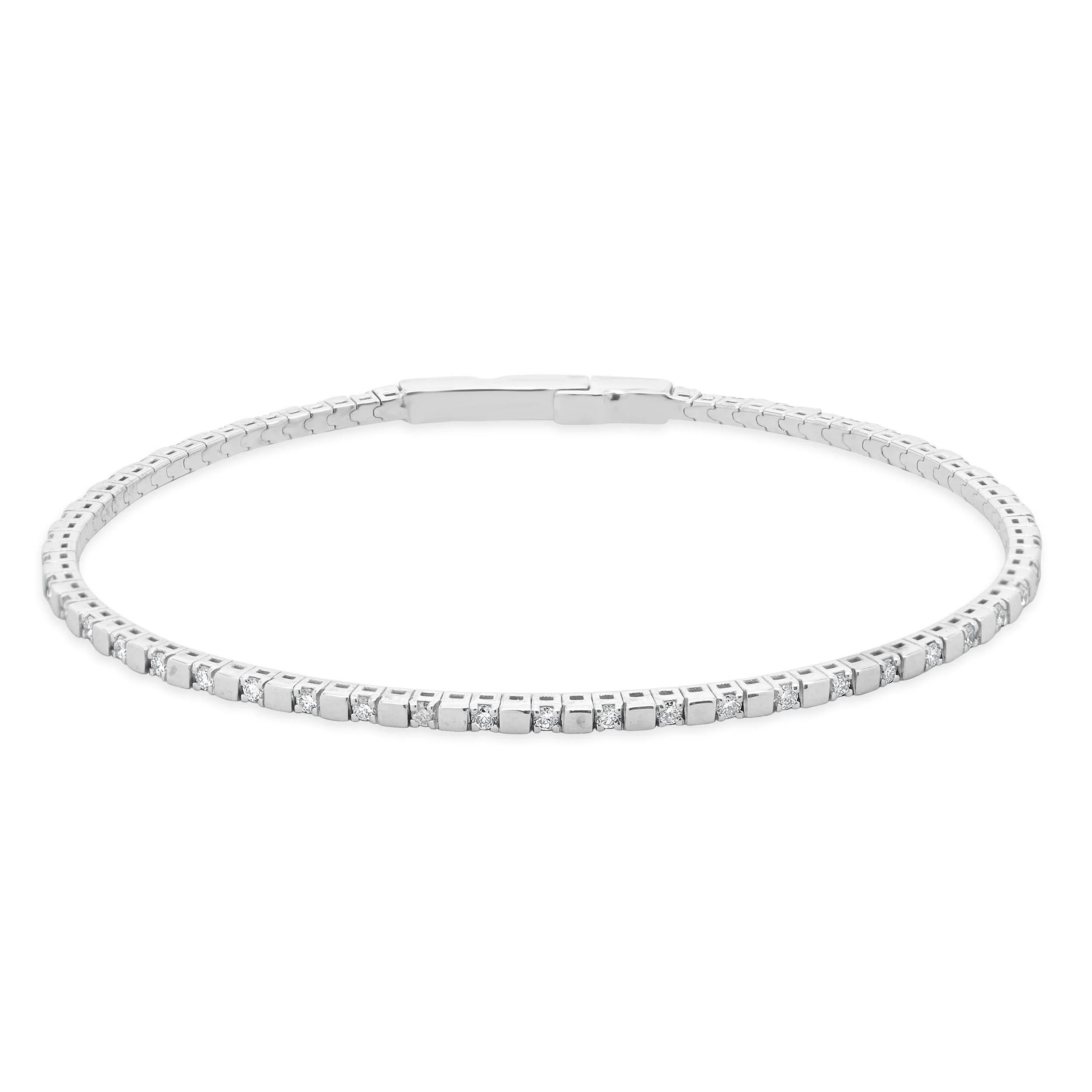 14 Karat White Gold Diamond Flex Bracelet
