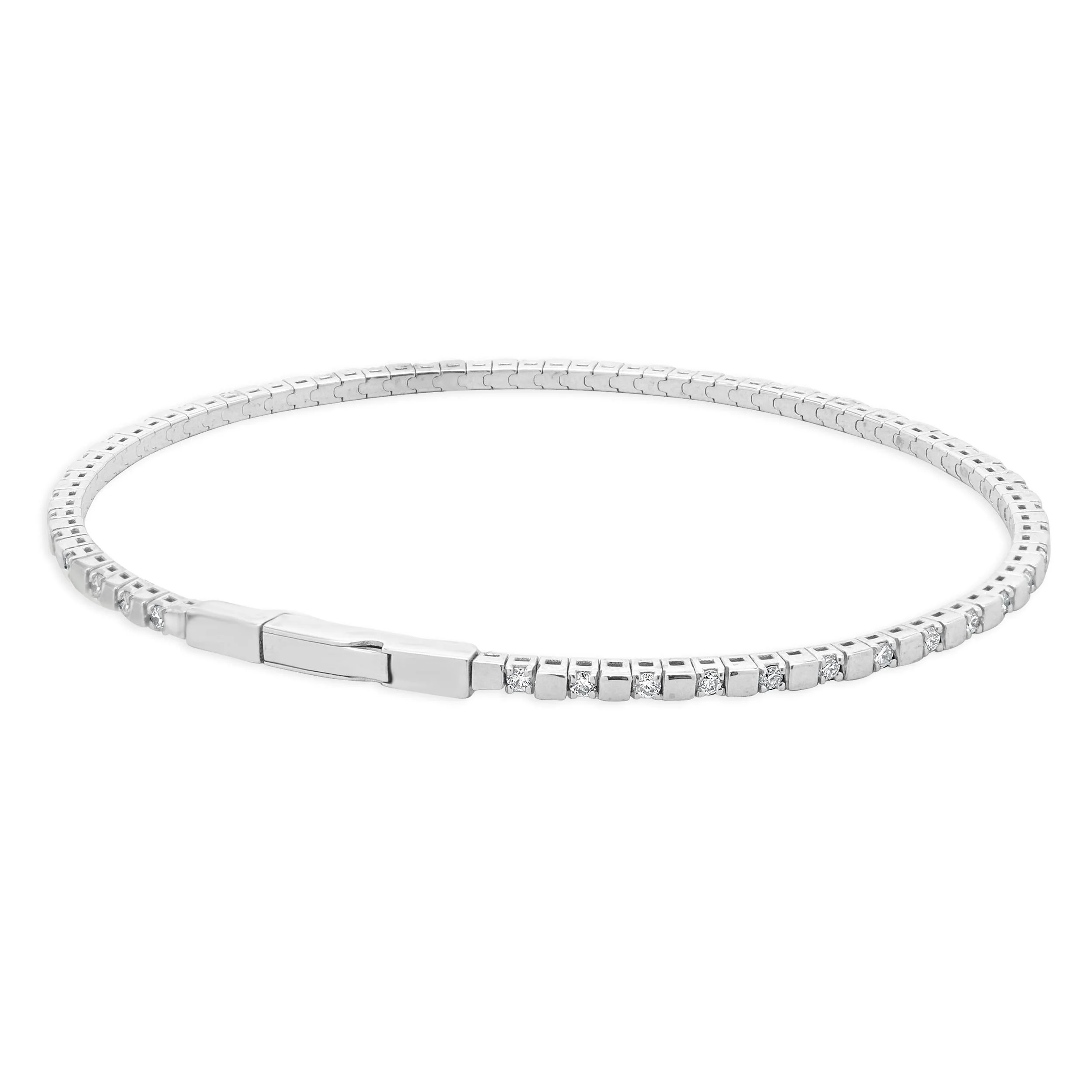 14 Karat White Gold Diamond Flex Bracelet - Image 3