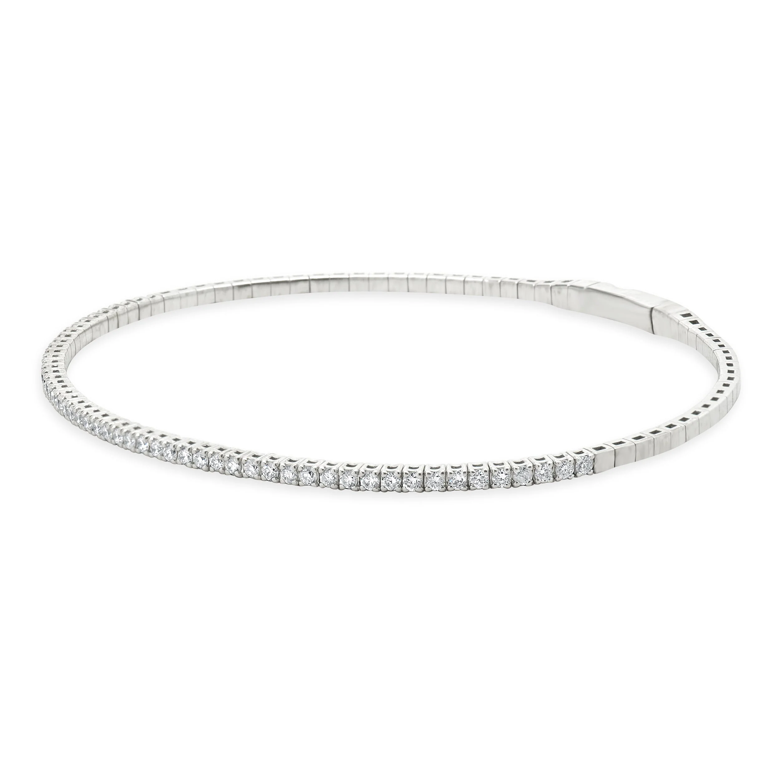 14 Karat White Gold Diamond Flex Bracelet - Image 2