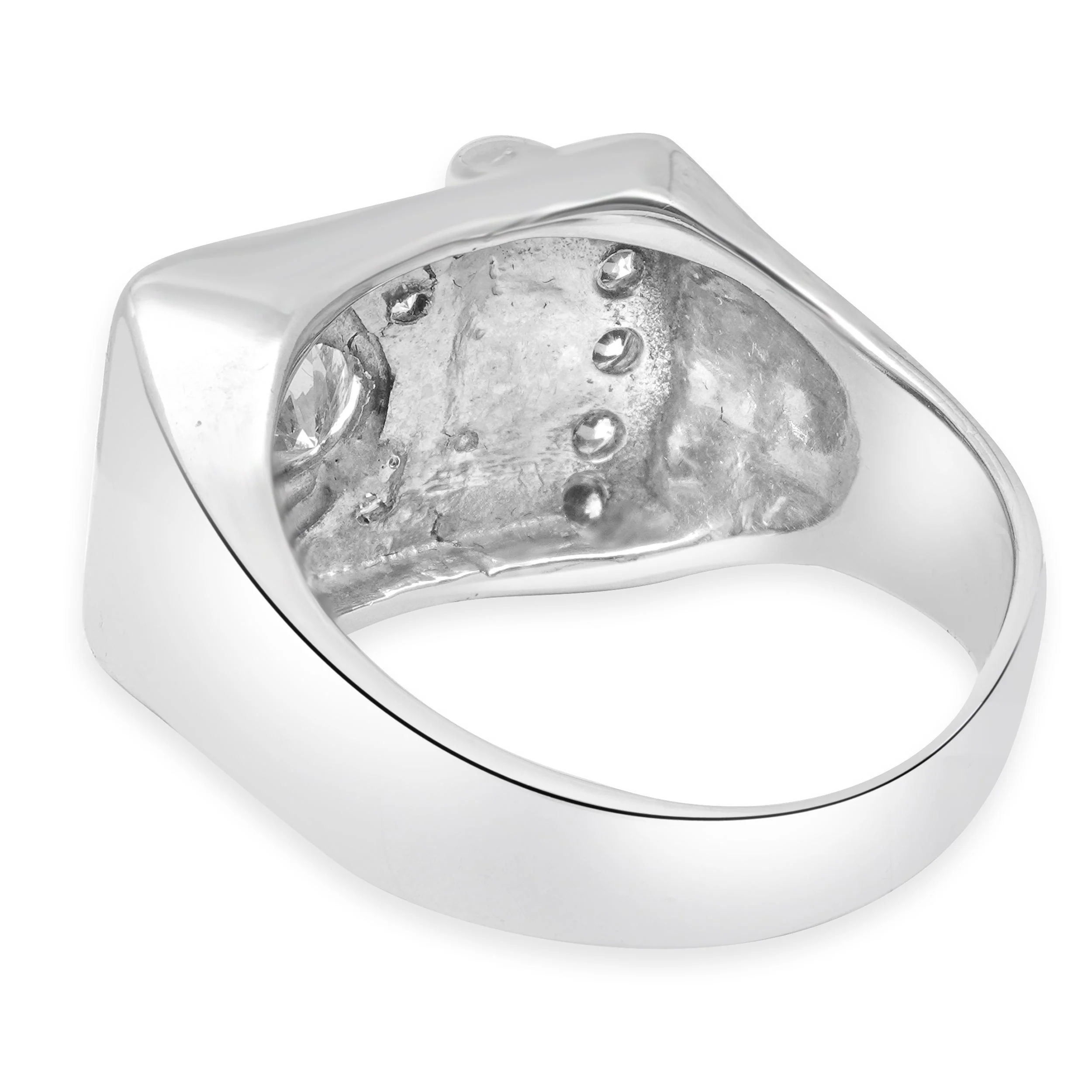 14 Karat White Gold Diamond Gents Fashion Ring - Image 4