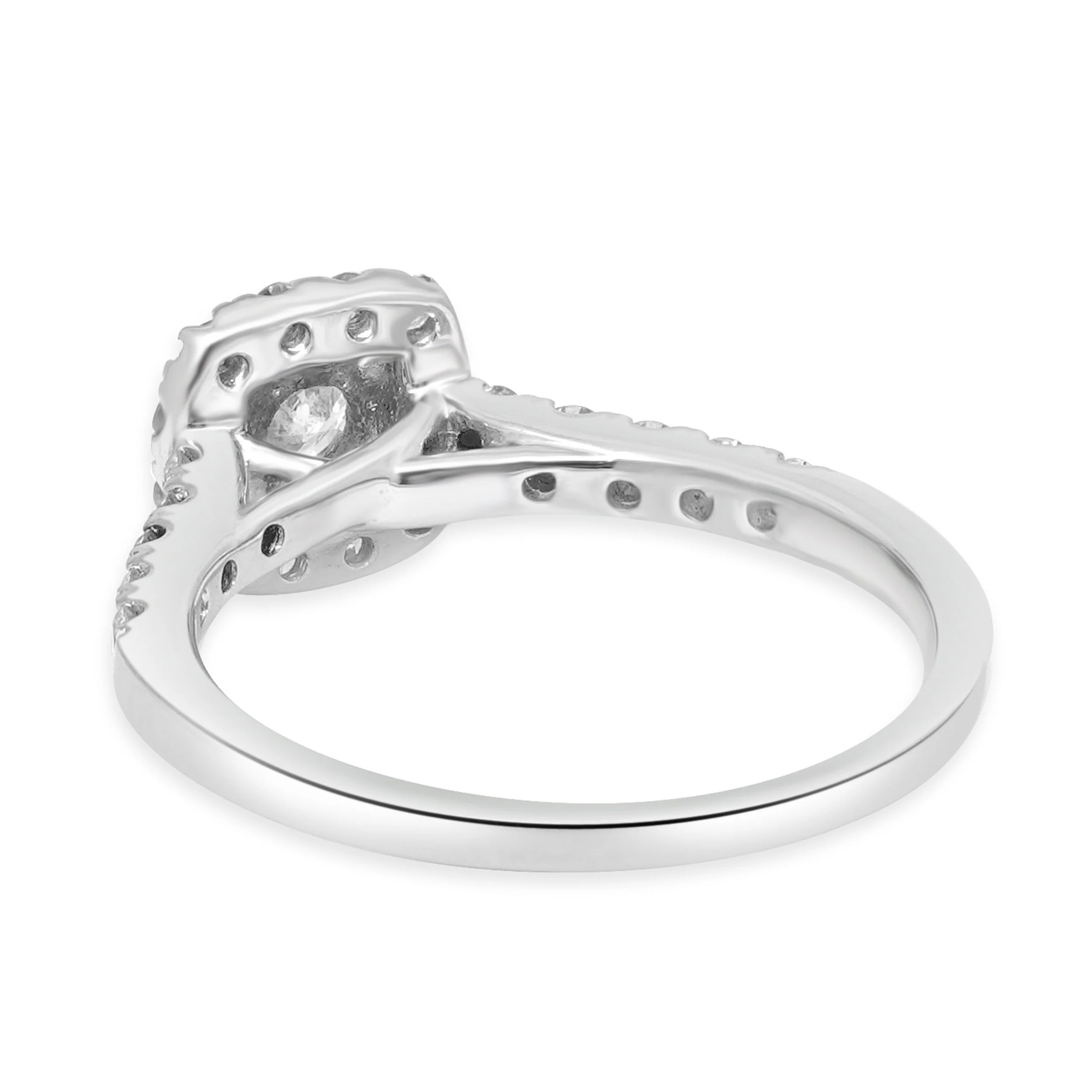 14 Karat White Gold Diamond Halo Engagement Ring - Image 4