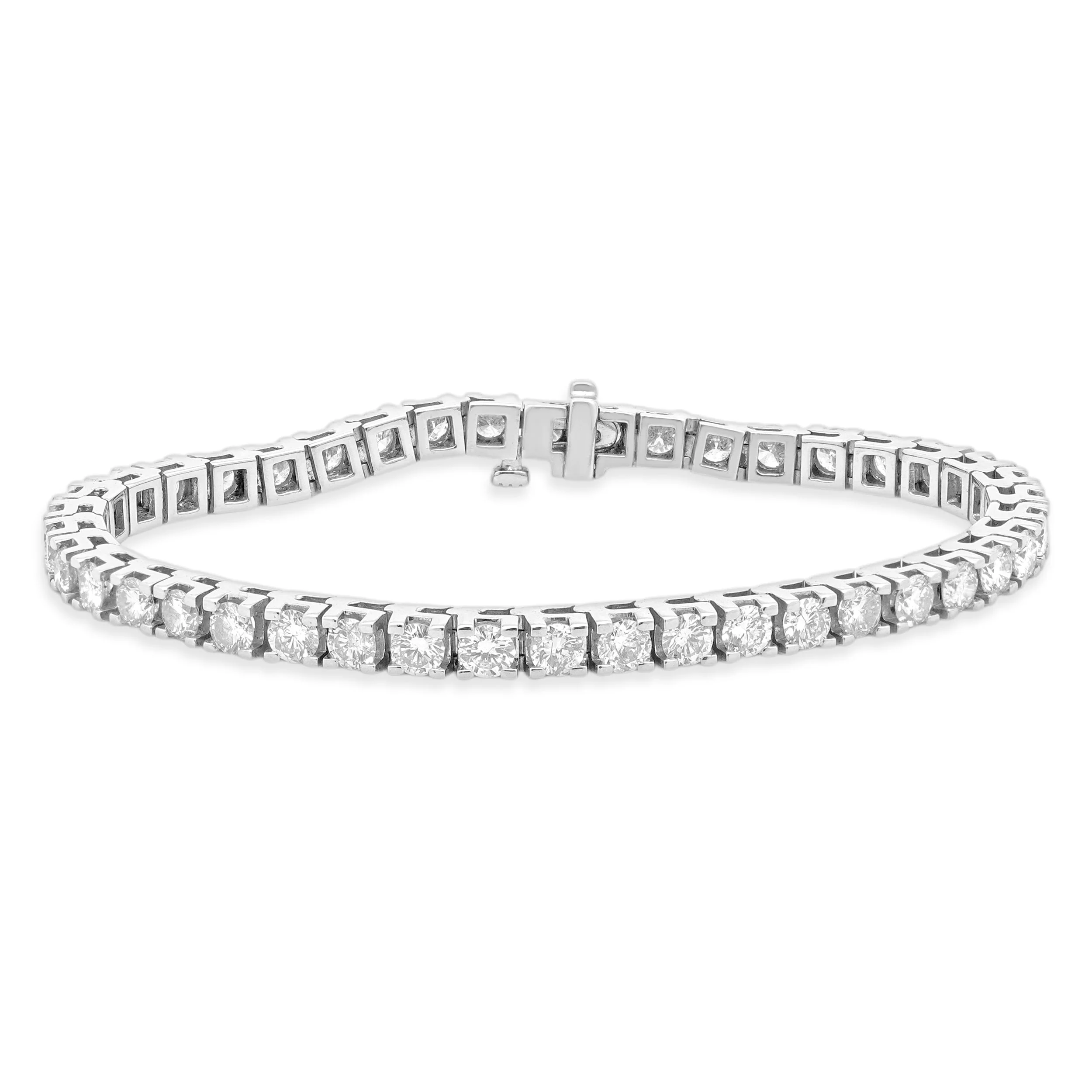 14 Karat White Gold Diamond Inline Tennis Bracelet