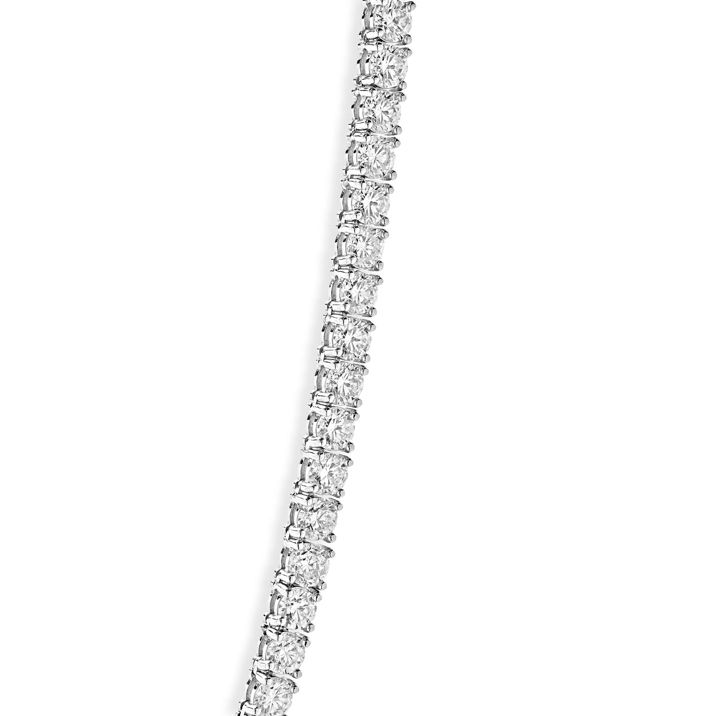 14 Karat White Gold Diamond Inline Tennis Necklace - Image 2