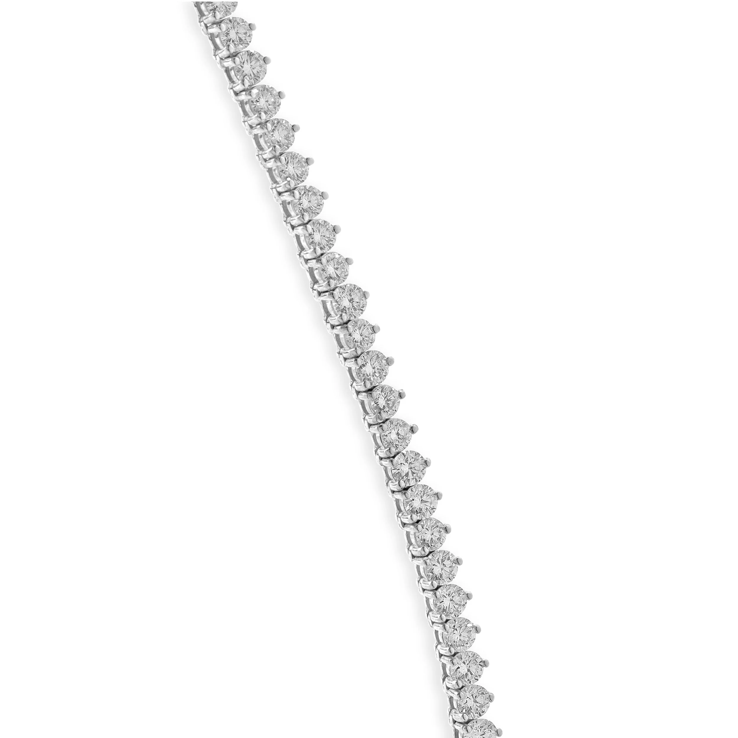 14 Karat White Gold Diamond Inline Tennis Necklace - Image 2