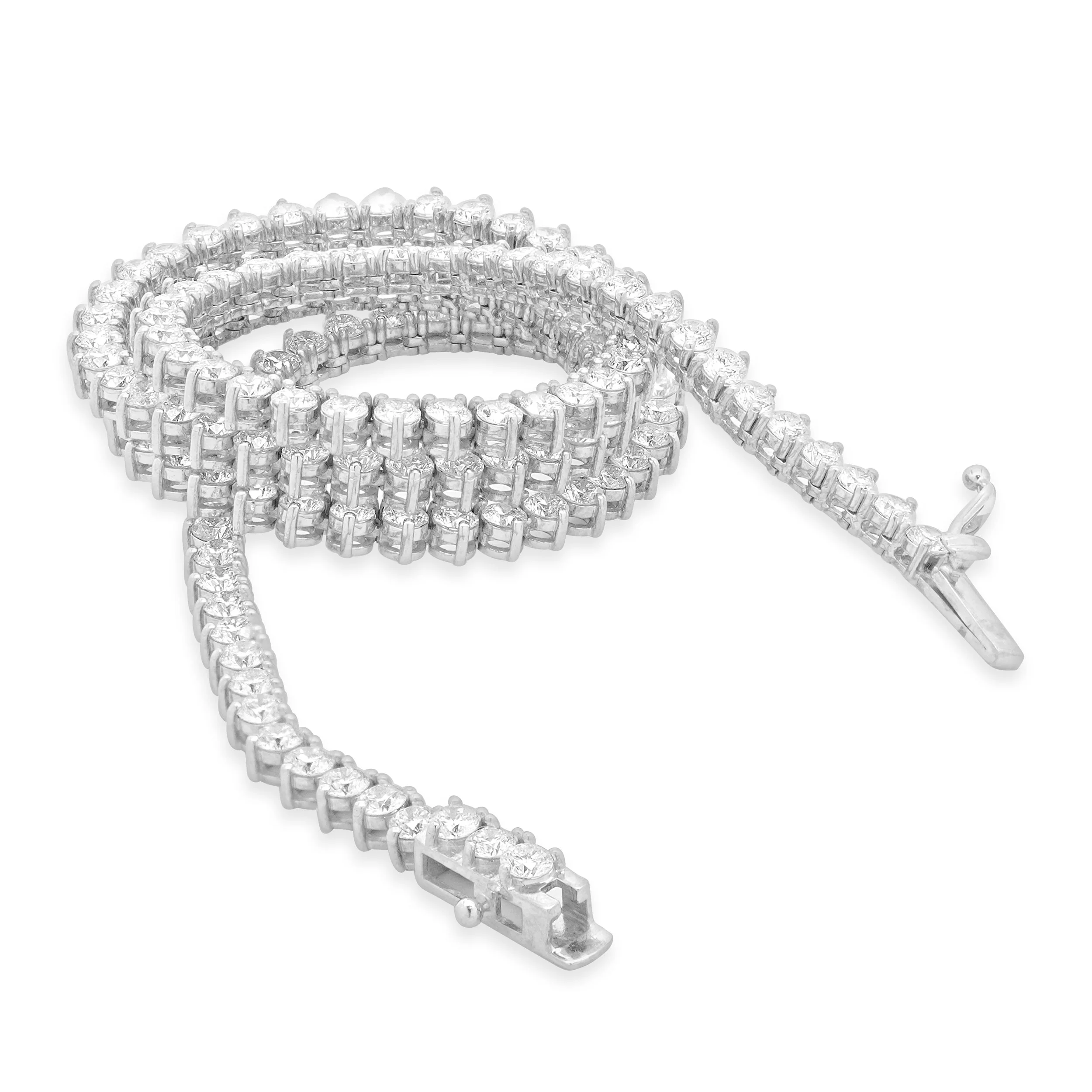14 Karat White Gold Diamond Inline Tennis Necklace - Image 3