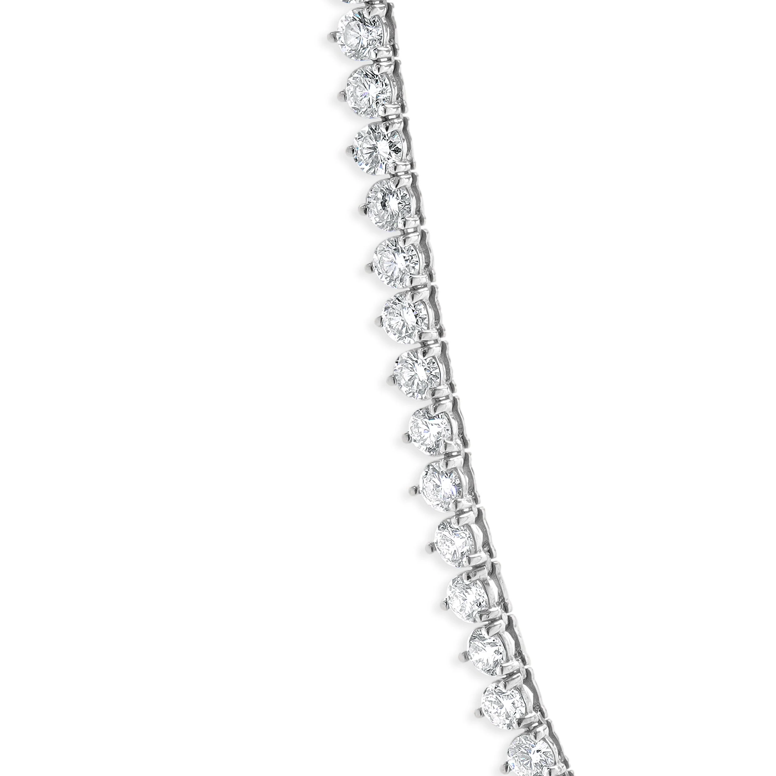 14 Karat White Gold Diamond Inline Tennis Necklace - Image 2