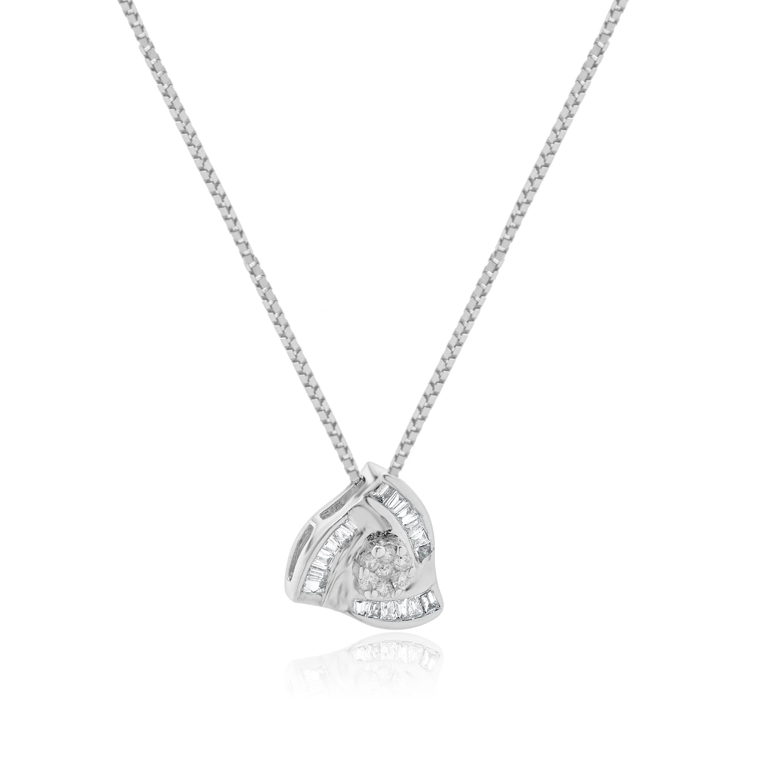 14 Karat White Gold Diamond Knot Necklace - Image 2