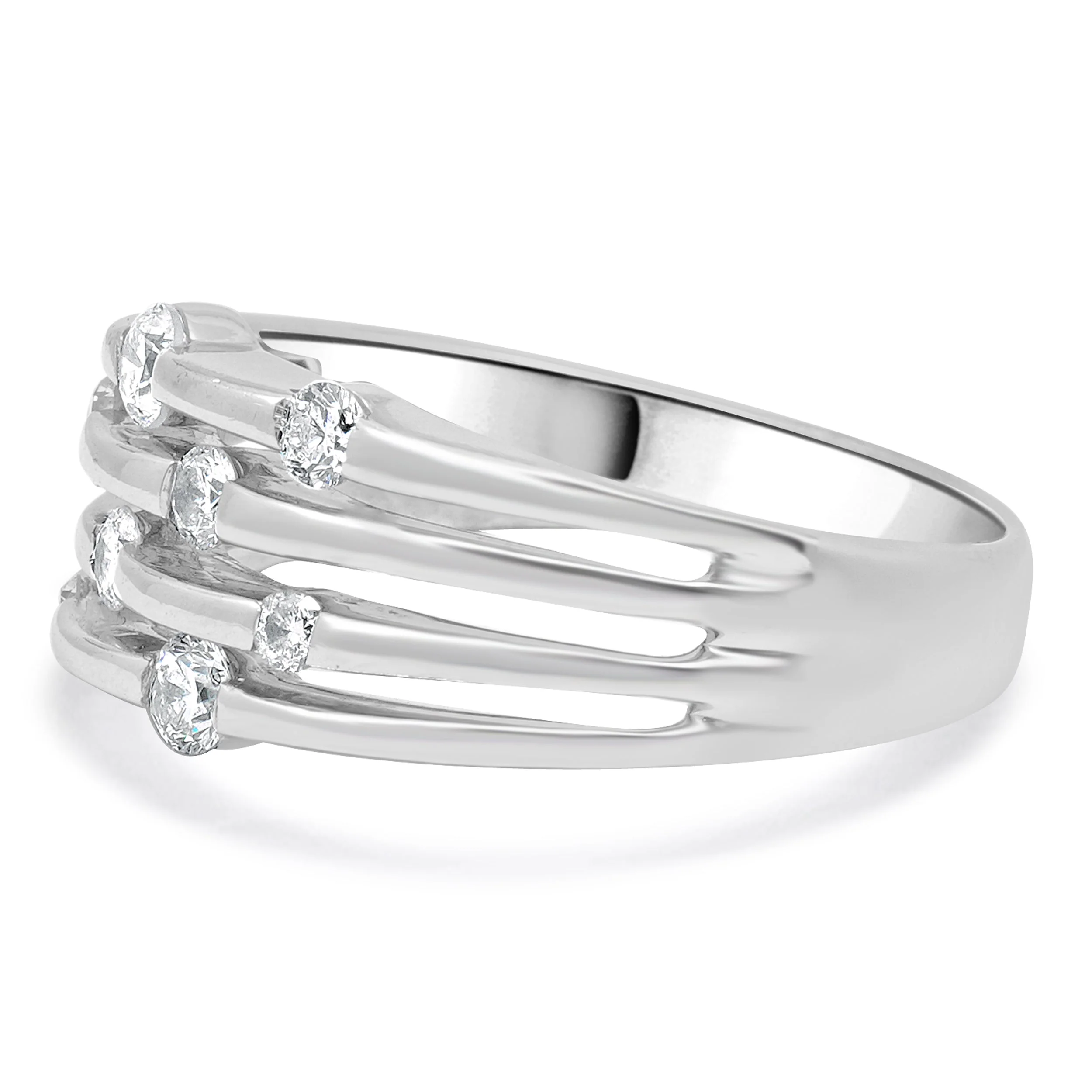 14 Karat White Gold Diamond Orbit Ring - Image 2