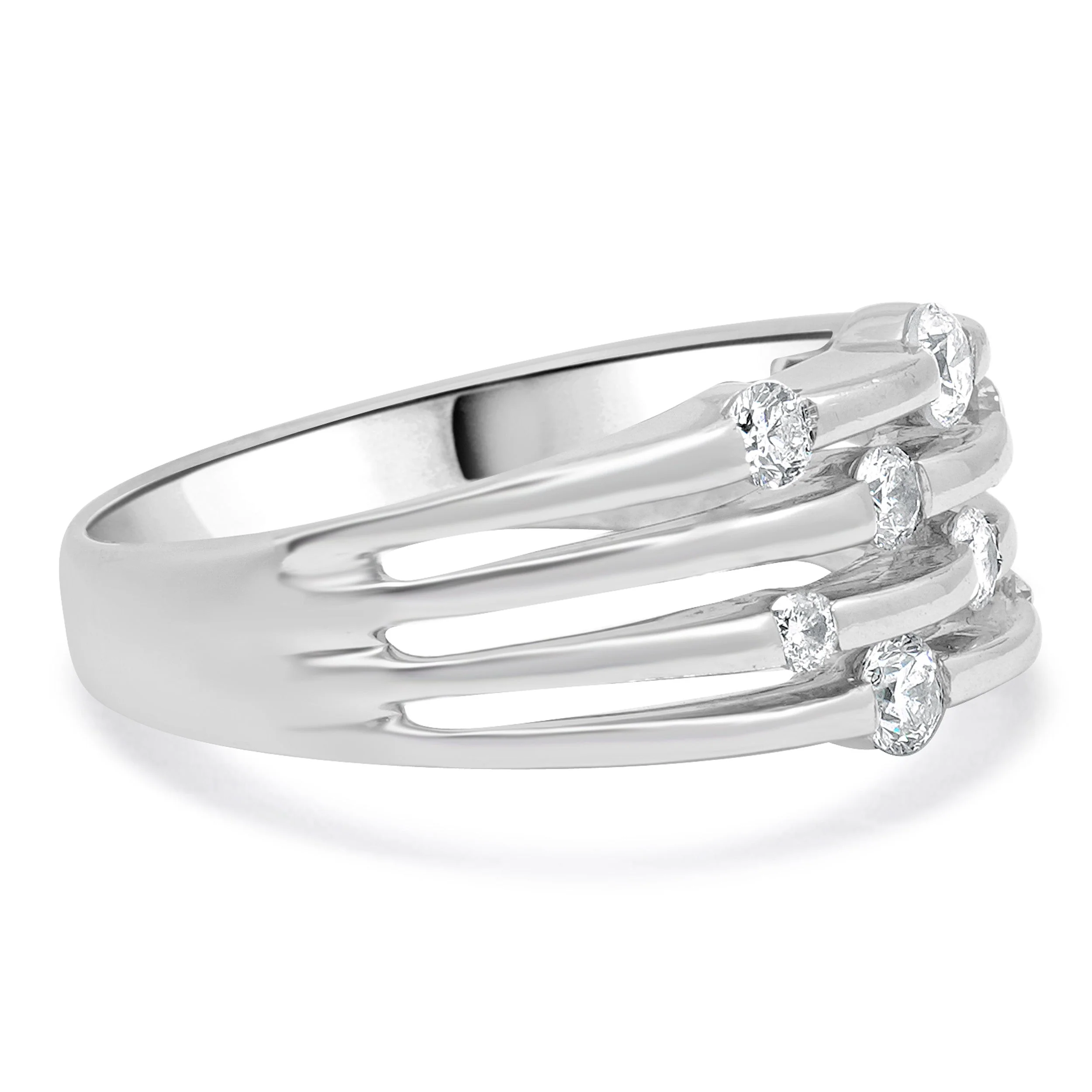 14 Karat White Gold Diamond Orbit Ring - Image 4