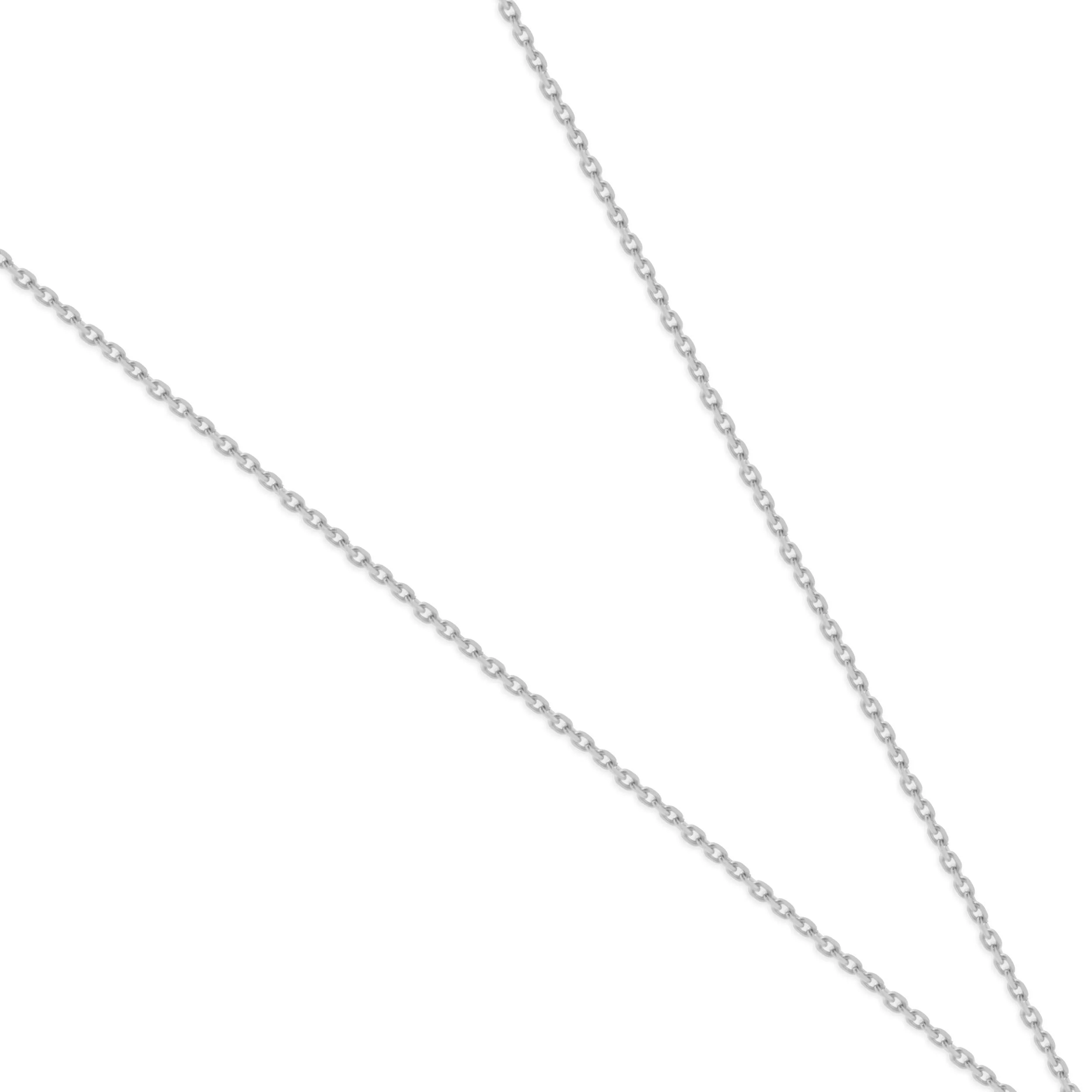 14 Karat White Gold Diamond Oval link Necklace - Image 4